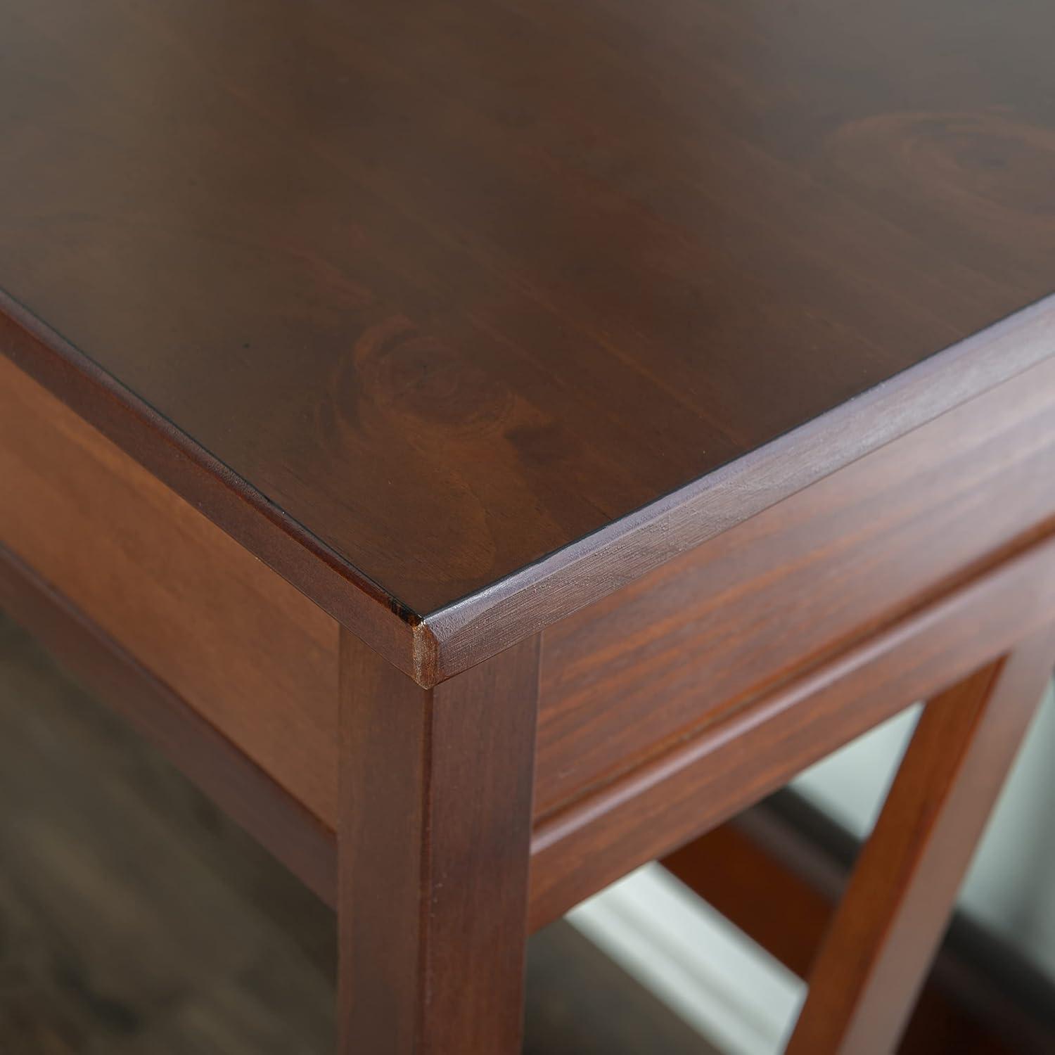 46" Titian Transitional Writing Desk Tobacco - Linon: Home Office Furniture, Pine Frame, Metal Hardware