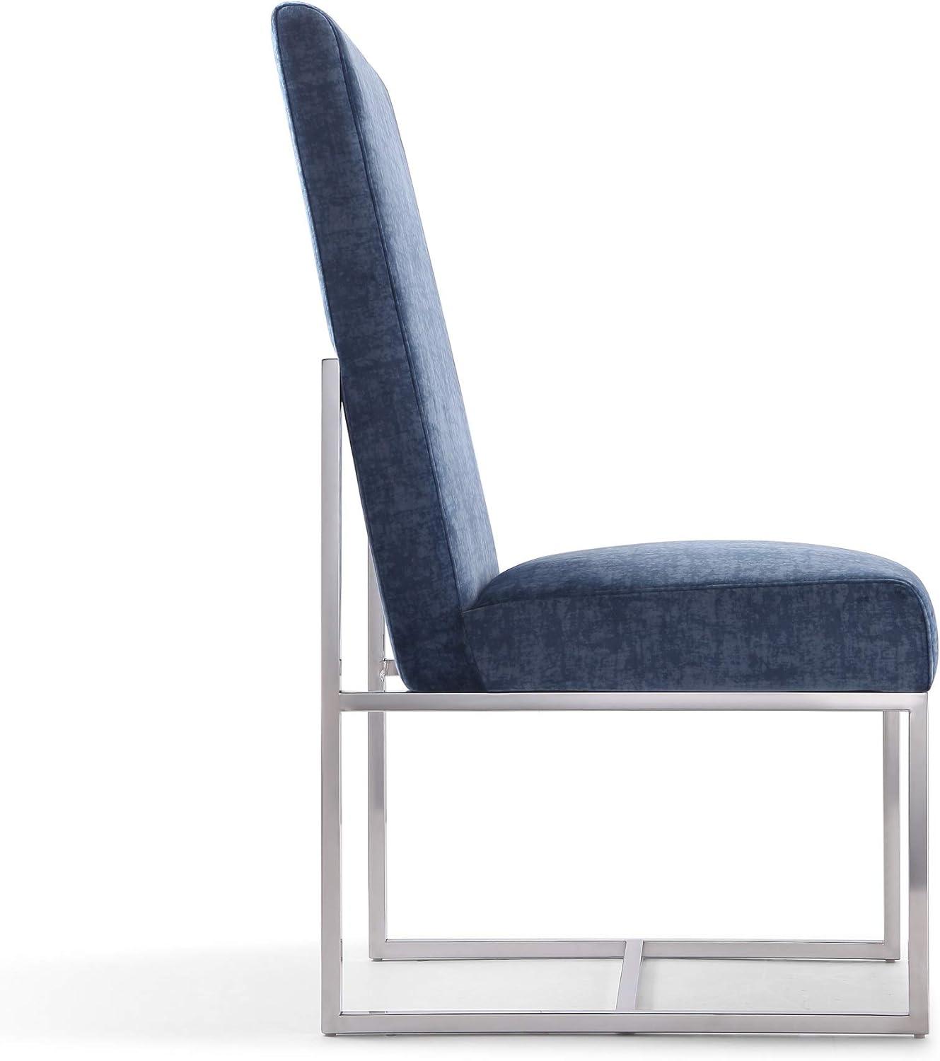 Element Velvet Upholstered Metal Side Chair