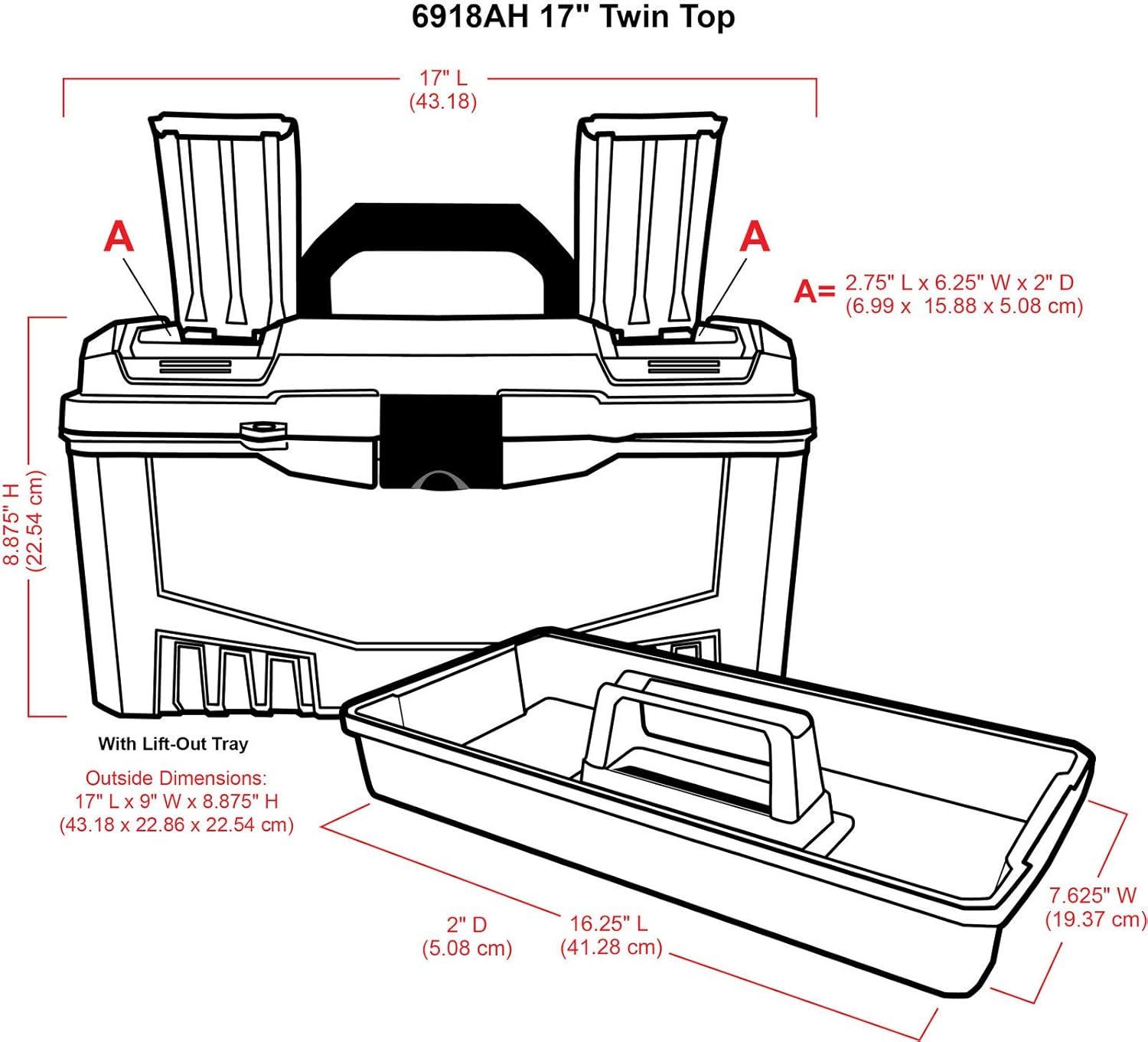 Clear Plastic Twin Top Craft Storage Box with Lift-Out Tray