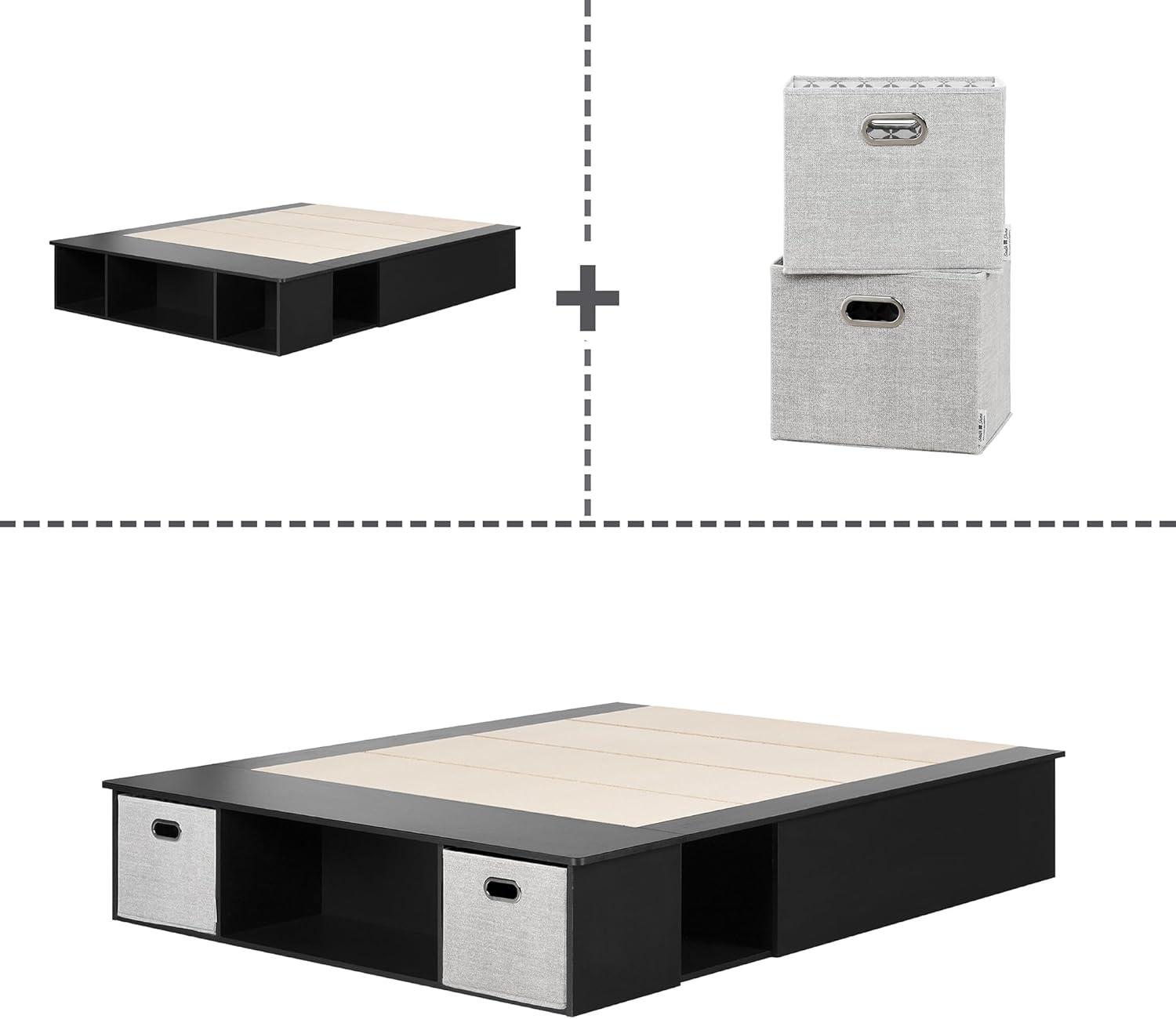 Vito Contemporary Storage Bed With Baskets