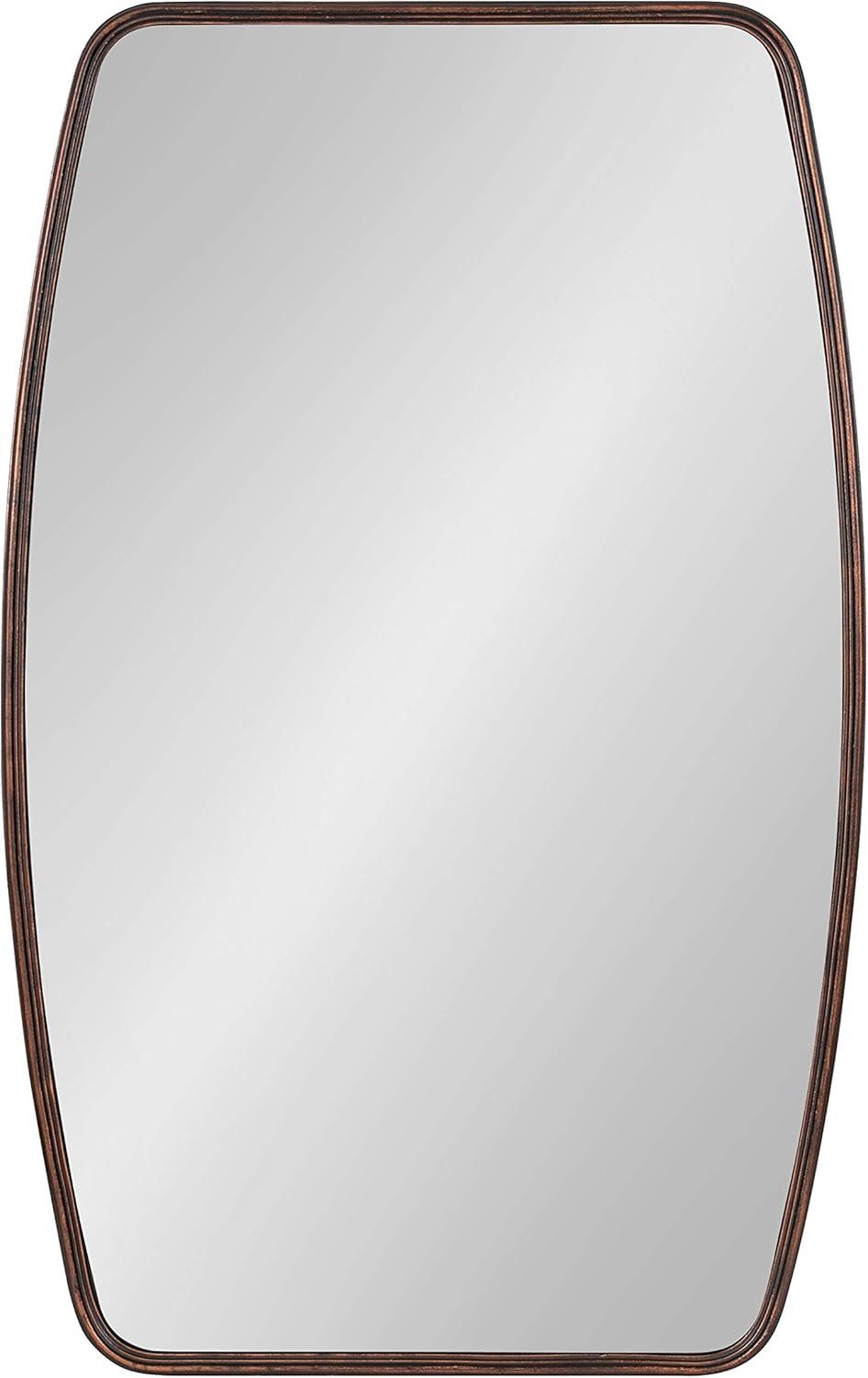 Kate and Laurel Caskill Modern Barrel Mirror, 20 x 32, Bronze, Rounded Rectangle Mirror for Wall