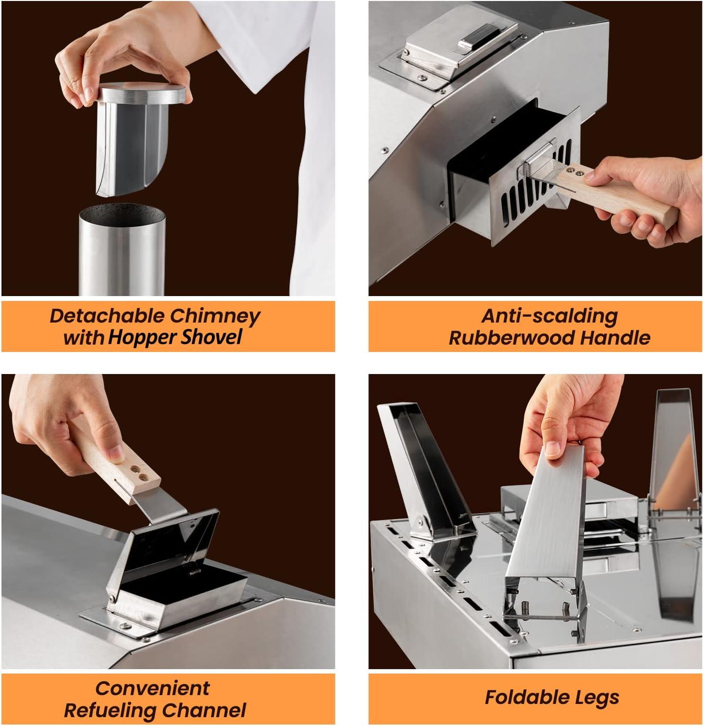 Topcobe Portable Stainless Steel Outdoor Pizza Oven with 12 Inch Pizza Stone, Cooking Space for Backyard, Patio and Parties