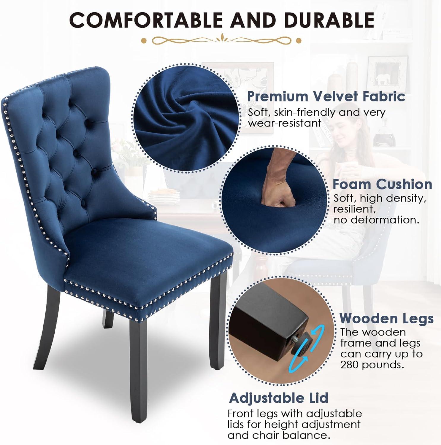 Rosdorf Park Velvet Kitchen Upholstered Dining Chair (Set of 4)