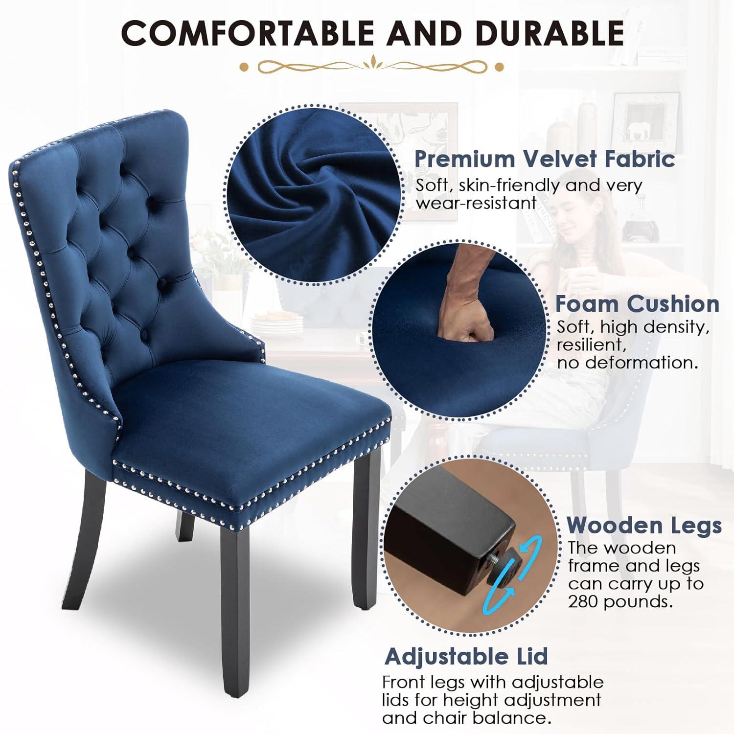 Rosdorf Park Velvet Kitchen Upholstered Dining Chair (Set of 4)