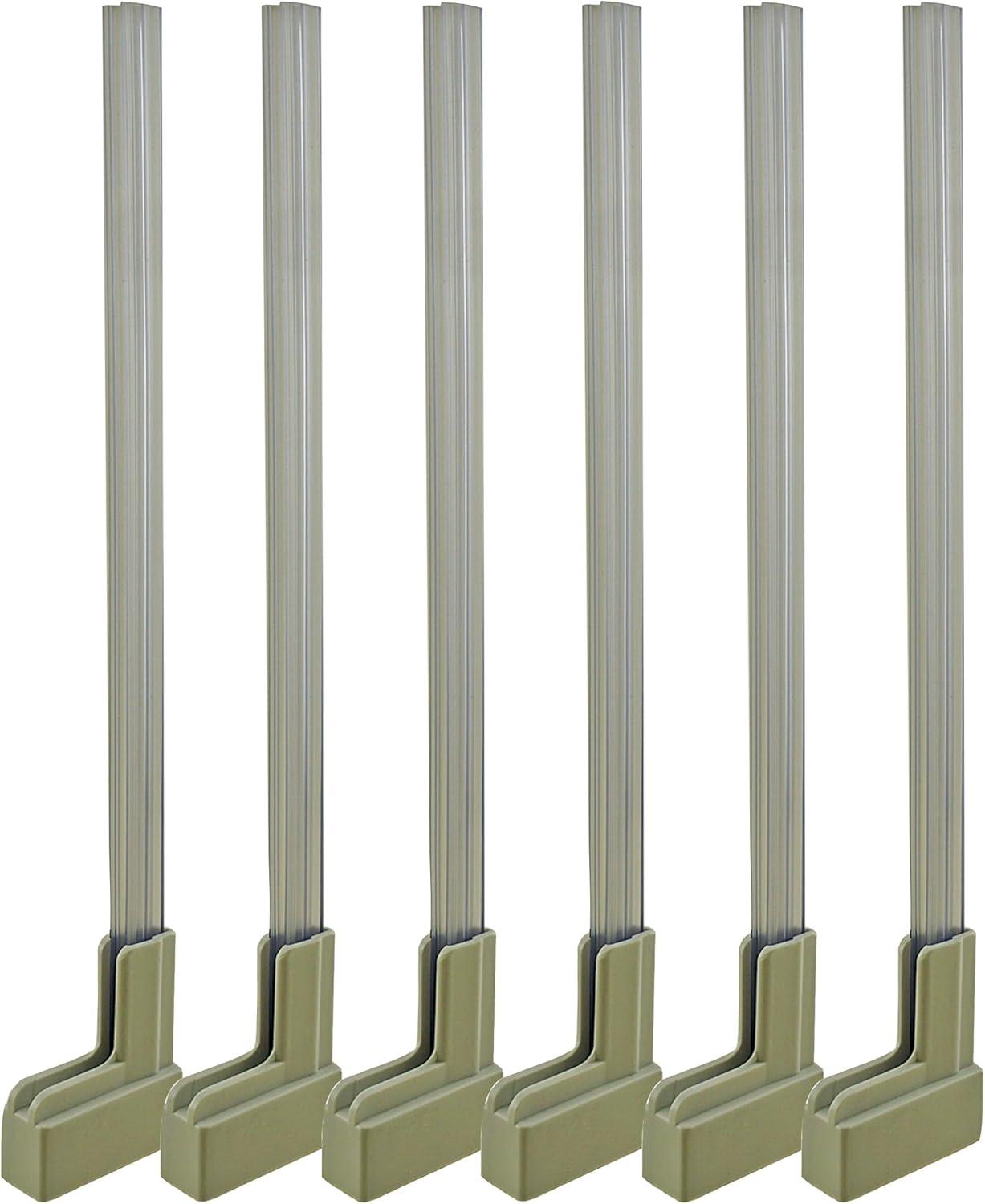Master Magnetics Magnetic Sign Holder for 12" Sign - 90 Degree Magnetic Base with 12" Acrylic Strip, 2.28" L, 0.79" W, 13" H, Clear- White, Pack of 6, MSHL03X6