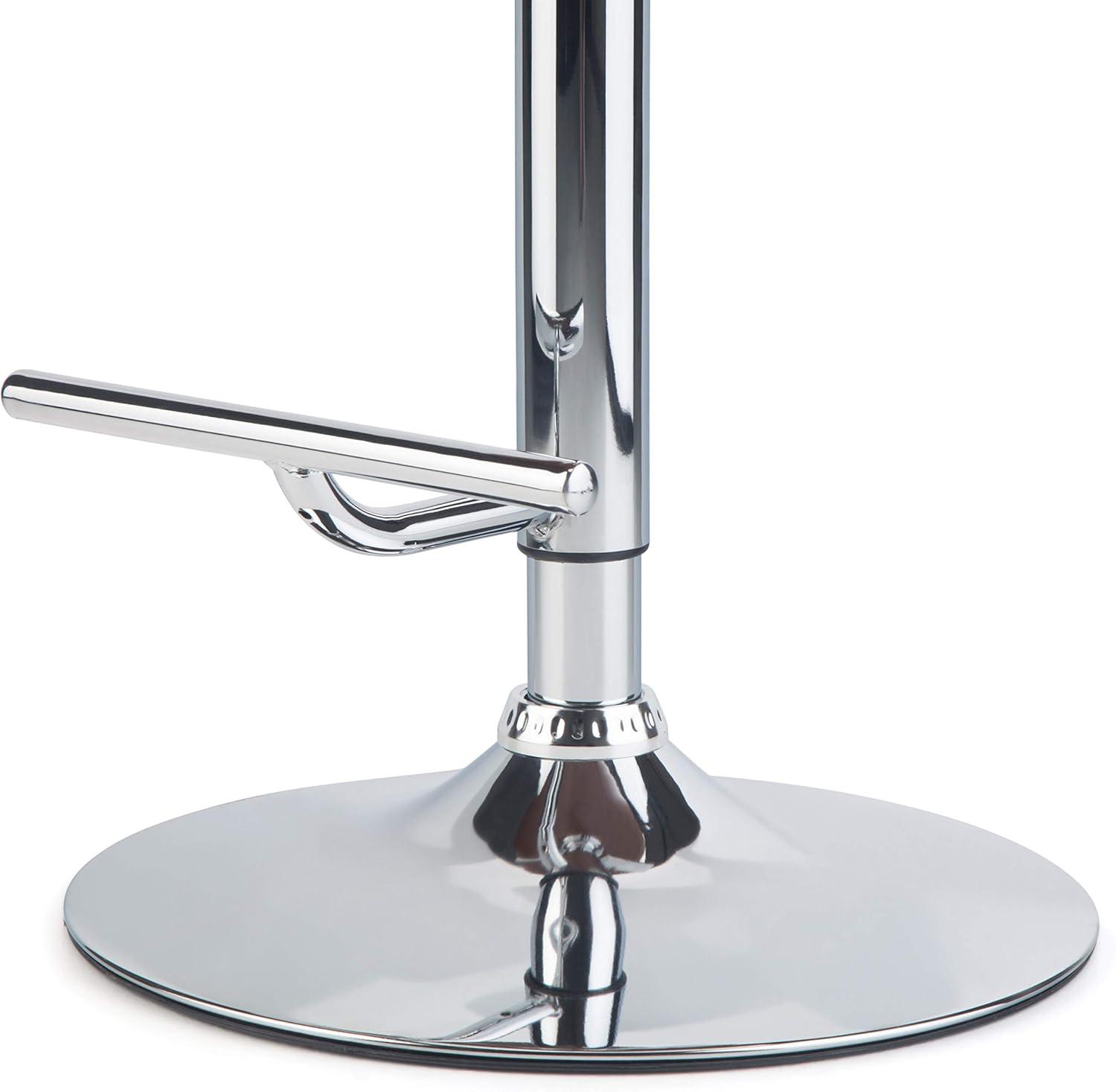 Stone Grey Adjustable Swivel Walnut Bar Stool with Chrome Finish