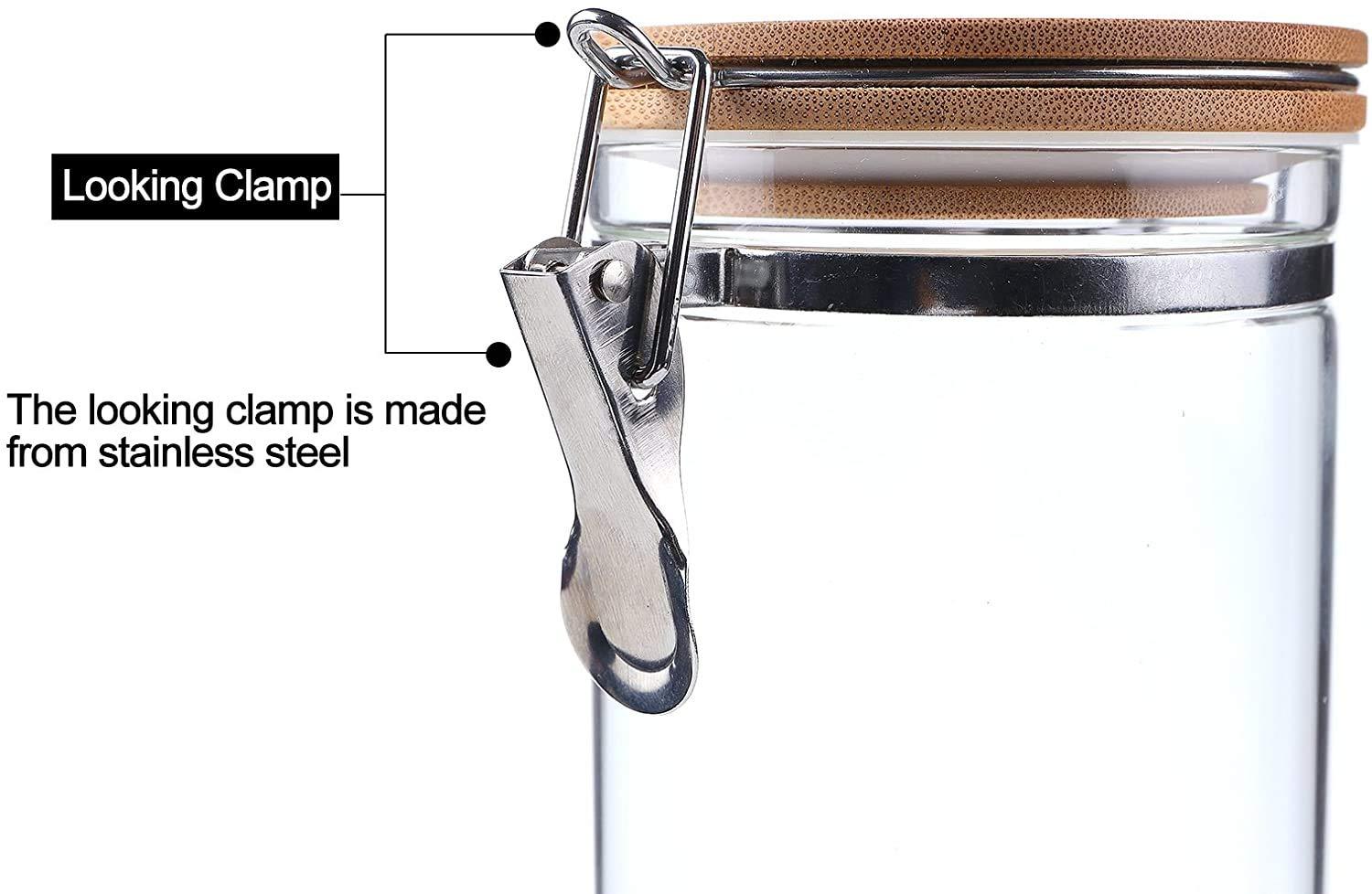 KKC Glass Food Storage Jar Canister, Coffee Bean Container With Airtight Lid,Coffee Bean Container,Sealed Jar, 40 Fluid-oz