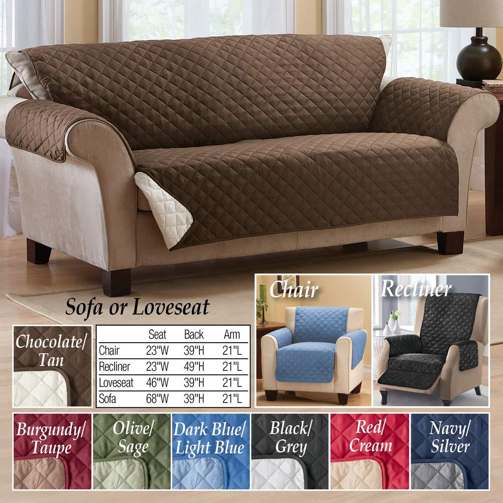 Collections Etc Reversible Quilted Furniture Cover Chair Black/Gray