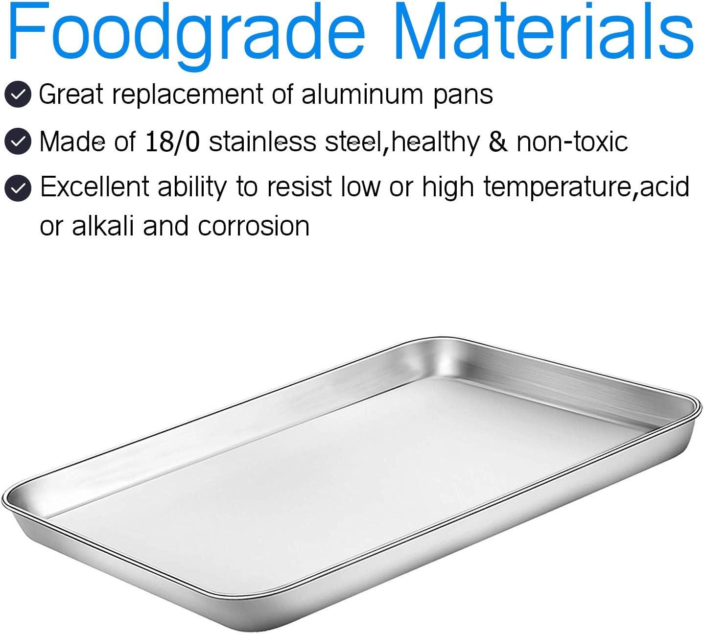 Anadea Baking Sheets Set Of 5, Stainless Steel Baking Pan Tray Cookie Sheet, Size 10 X 8 X 1 Inch, Non Toxic & Healthy, Rust Free & Easy Clean | Wayfair