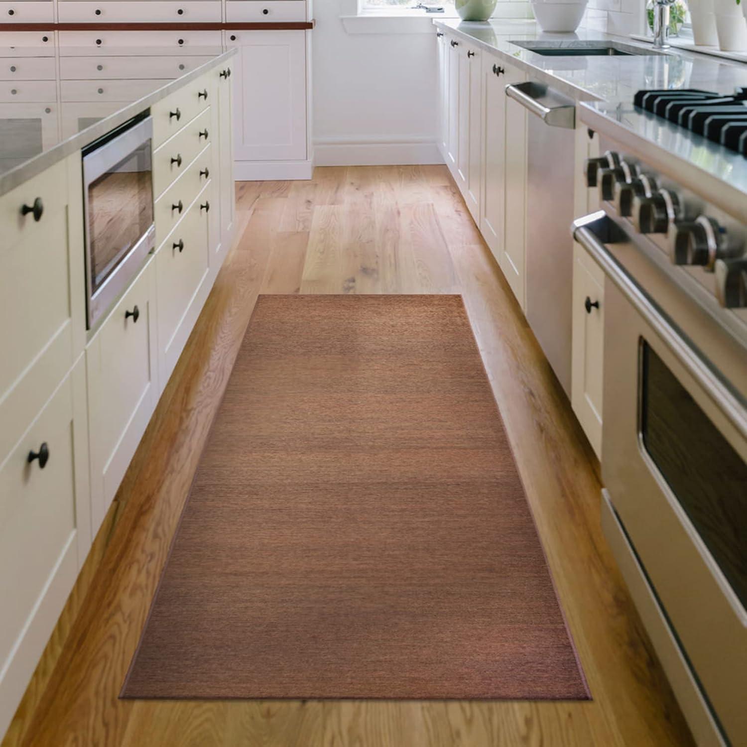 My Magic Carpet Solid Espresso Flatweave Washable Indoor / Outdoor Rug
