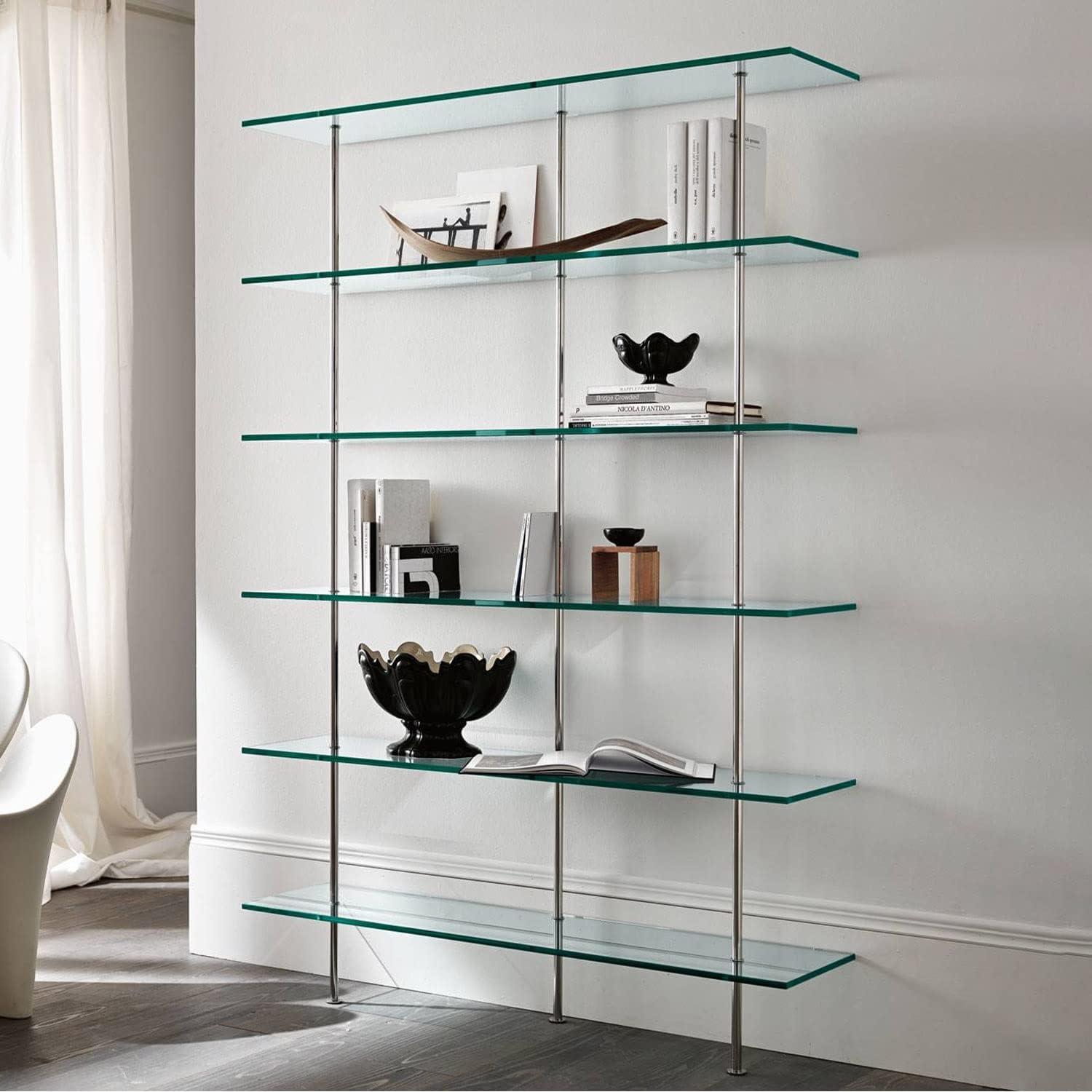 Glass Accent Shelf with Adjustable Shelves