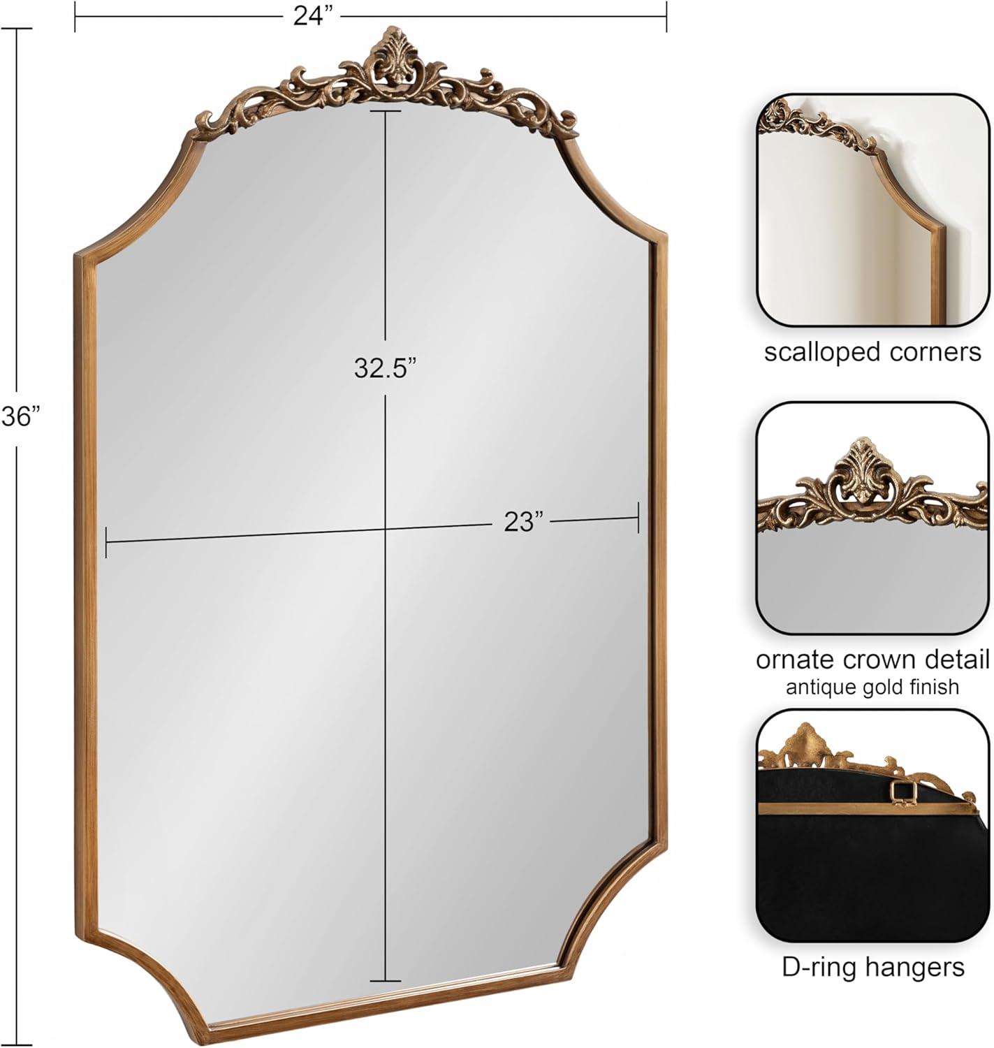 Kate & Laurel All Things Decor Arendahl Traditional Scallop Mirror Gold