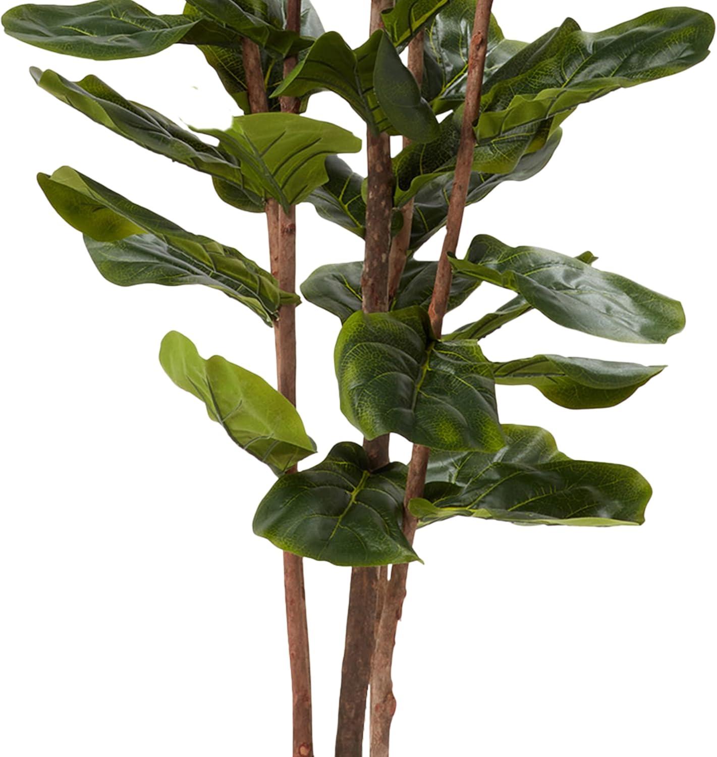 Fiddle Leaf Fig Tree - 72-Inch Fake Plant with Pot and Natural Feel Leaves for Home or Office - Artificial Plants Decor for Indoors by Pure Garden