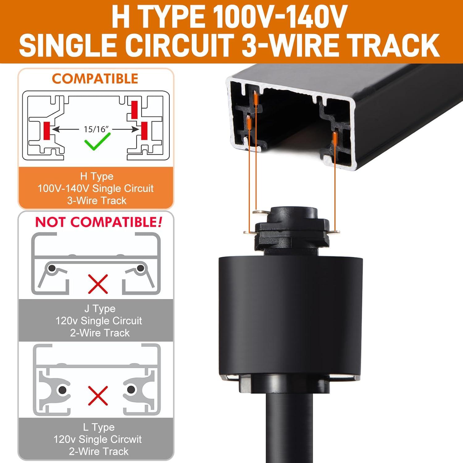 10W H Track Lighting Heads, Dimmable LED Track Lighting Heads Fixtures Bright 3000K Warm White Track Light Head for Accent Task Art, Flicker Free CRI90+ 24° 900lm (White, 4 Pack)