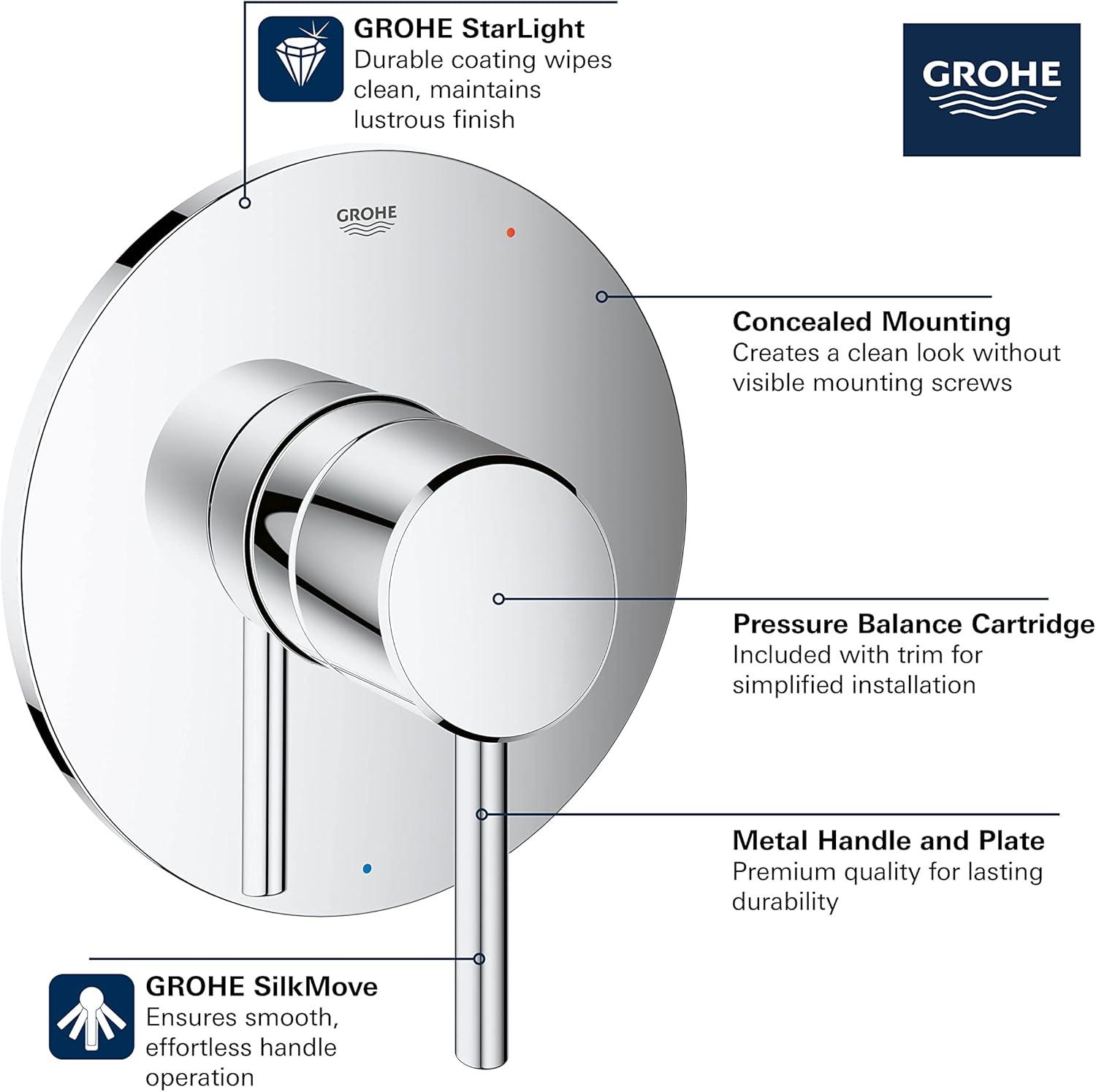 Concetto Starlight Chrome Single Handle Shower Valve Trim