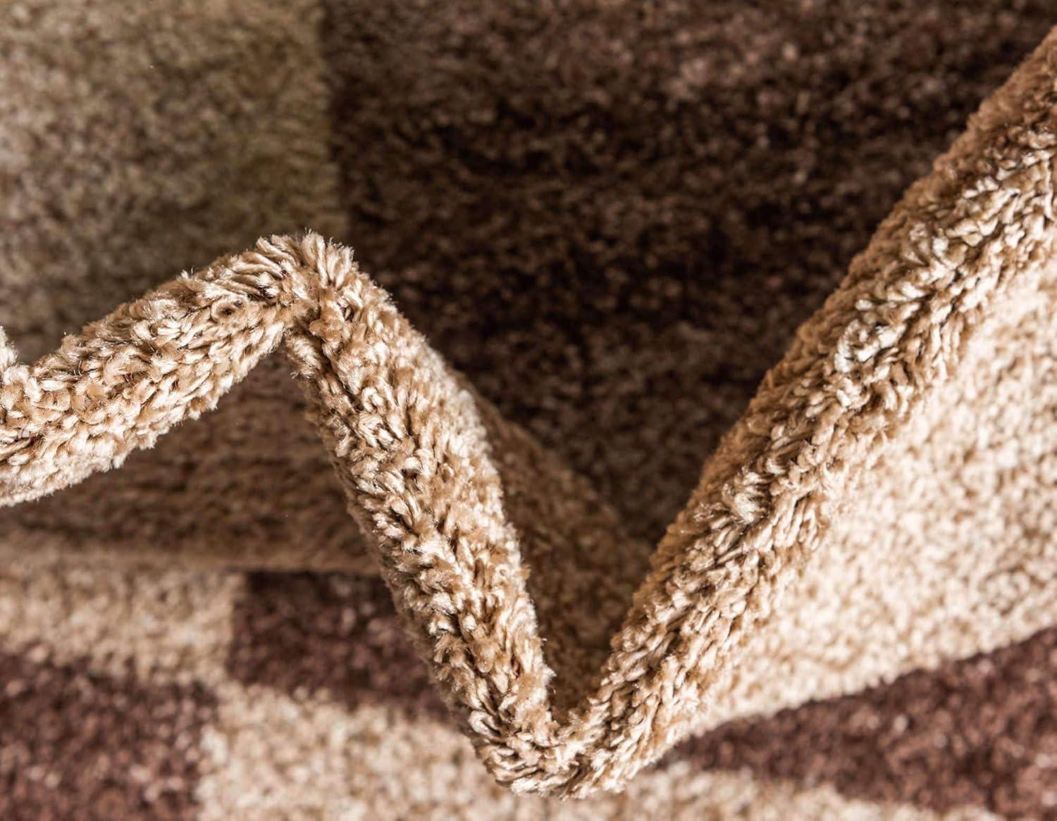 Unique Loom Autumn Collection Area Rug - Providence (9'  x 12' Rectangle Light Brown/Brown)