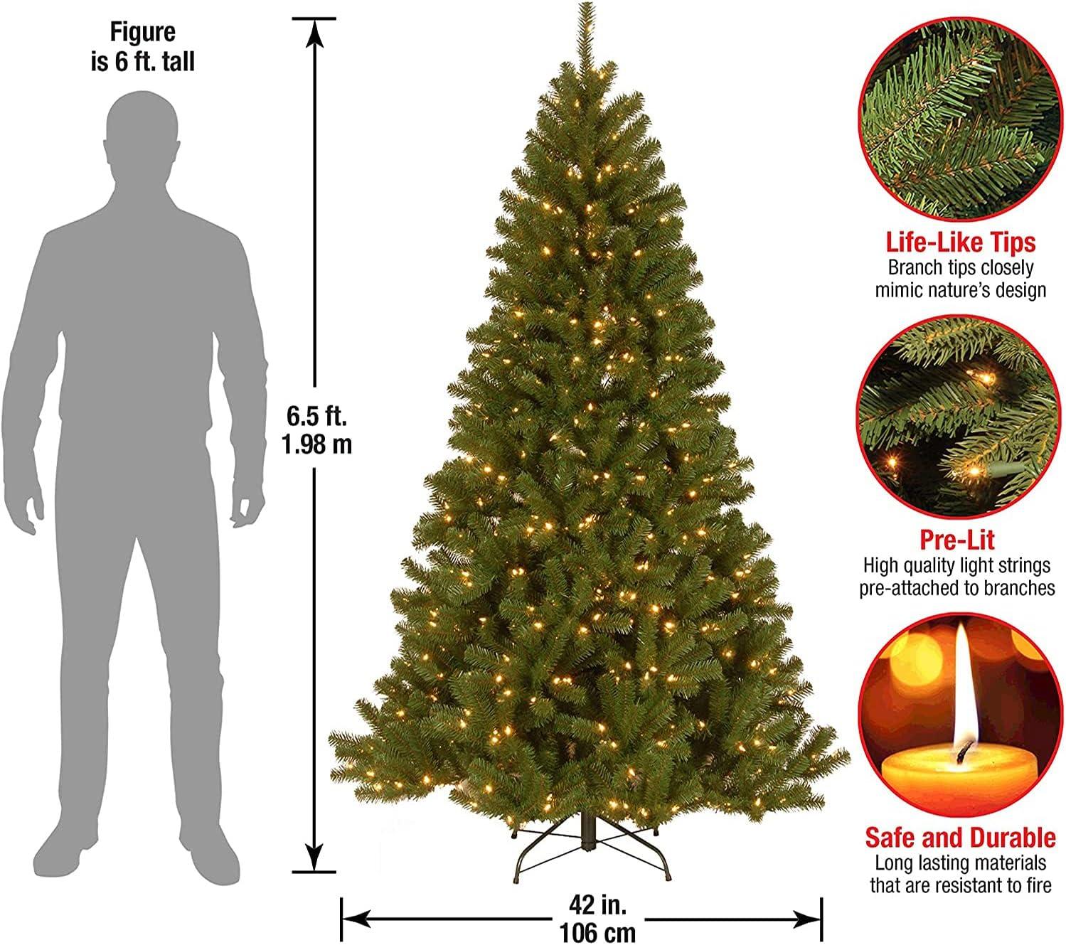 Prelit Slim North Valley Spruce Artificial Christmas Tree Clear Lights - National Tree Company