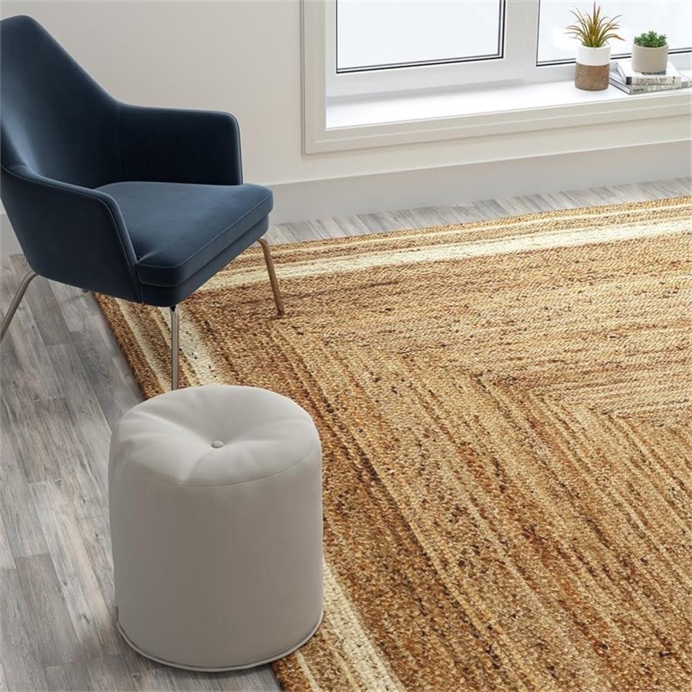 Flash Furniture Natural Fiber Jute Area Rug - Braided Indoor Jute Rug - Natural Area Rugs