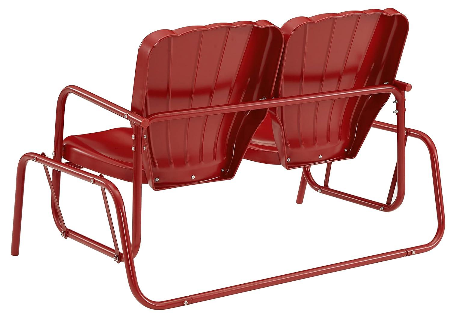 Ridgeland Outdoor Metal Loveseat Glider - Red - Crosley