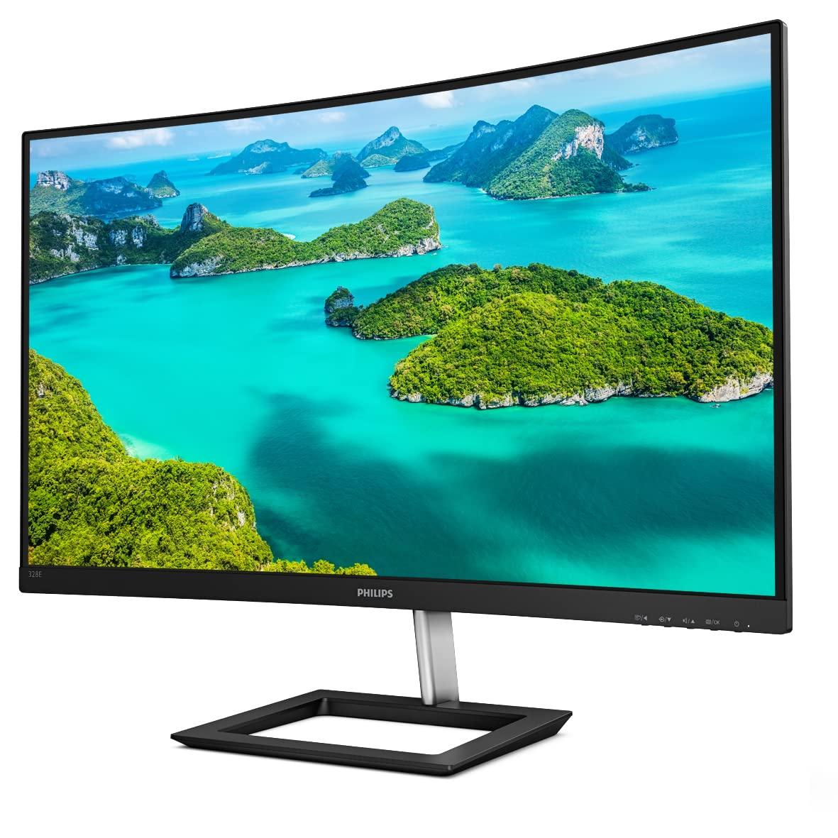 Curved 32" 4K UHD IPS Monitor with Built-In Speakers - Black
