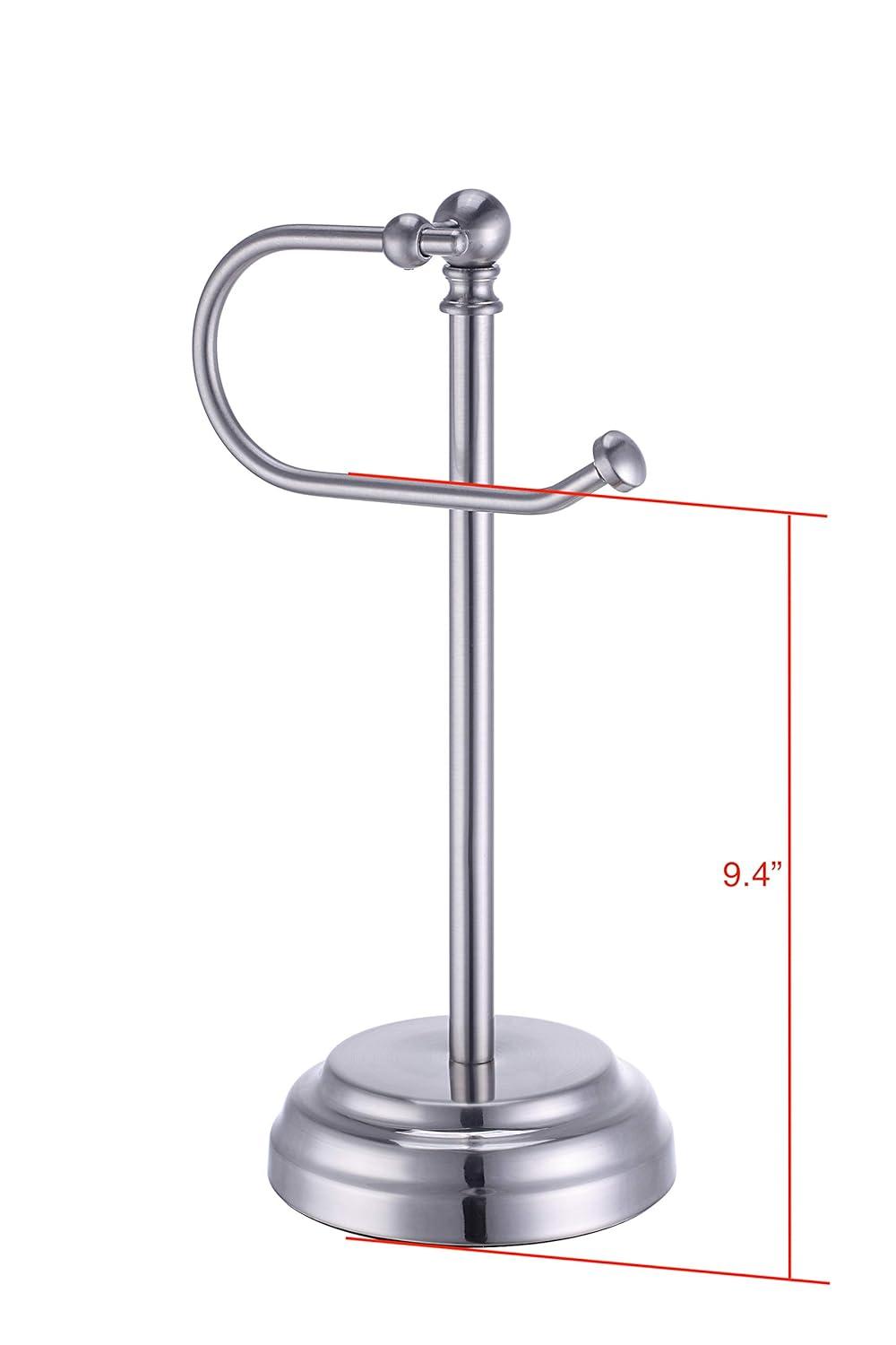 SunnyPoint Classic Decorative Metal Fingertip Towel Holder Stand; Brush Chrome
