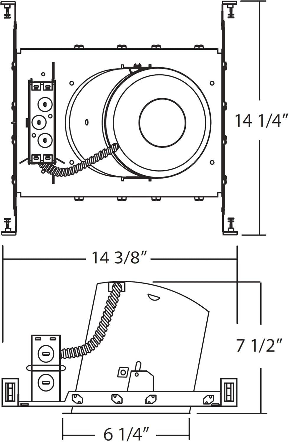 Air-Tight 6'' IC Rated Recessed Lighting Housing for New Construction