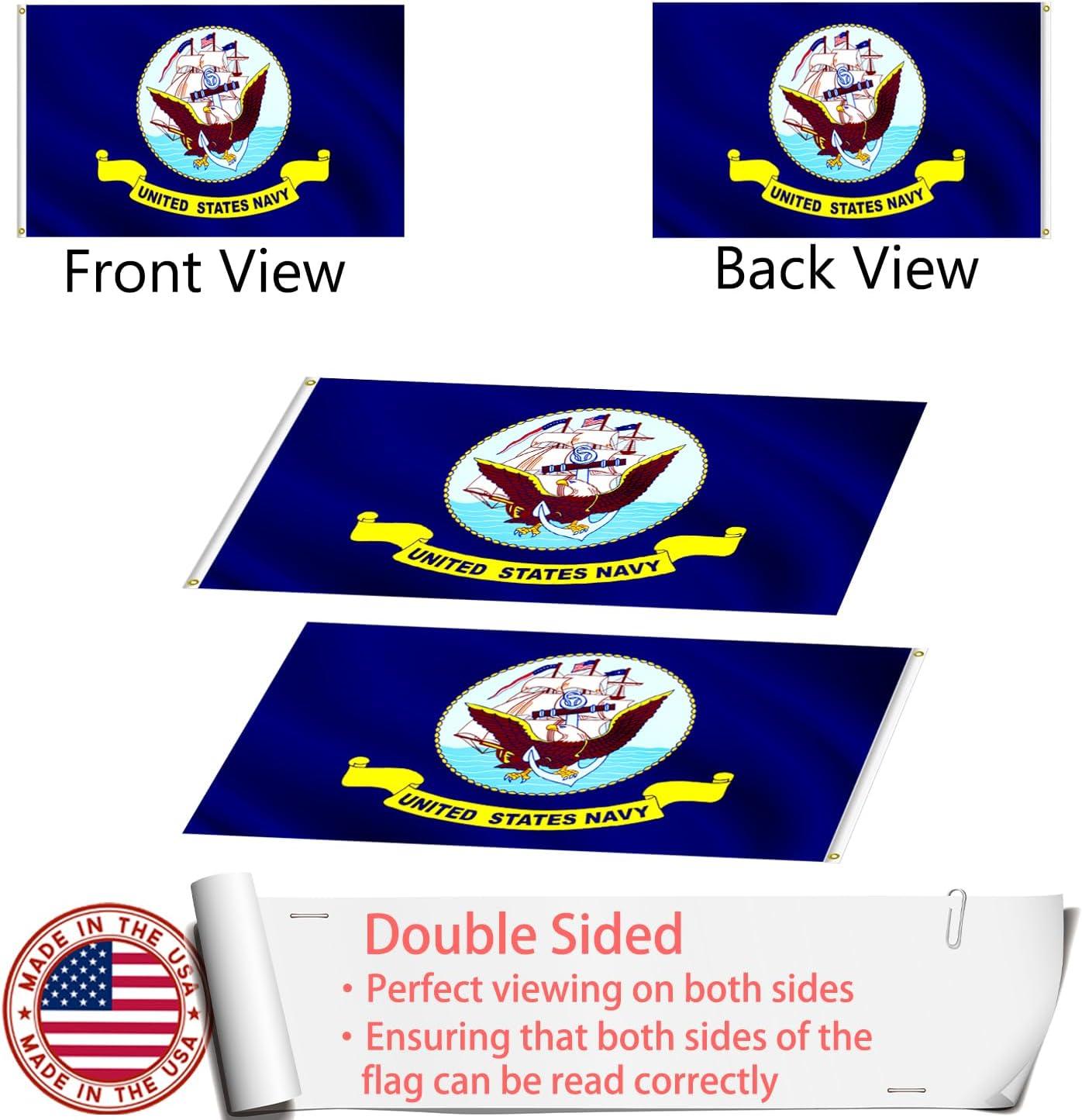 Outside US Navy 3x5 Outdoor Flag USA American Veteran Gift Garden Flags Military Decor