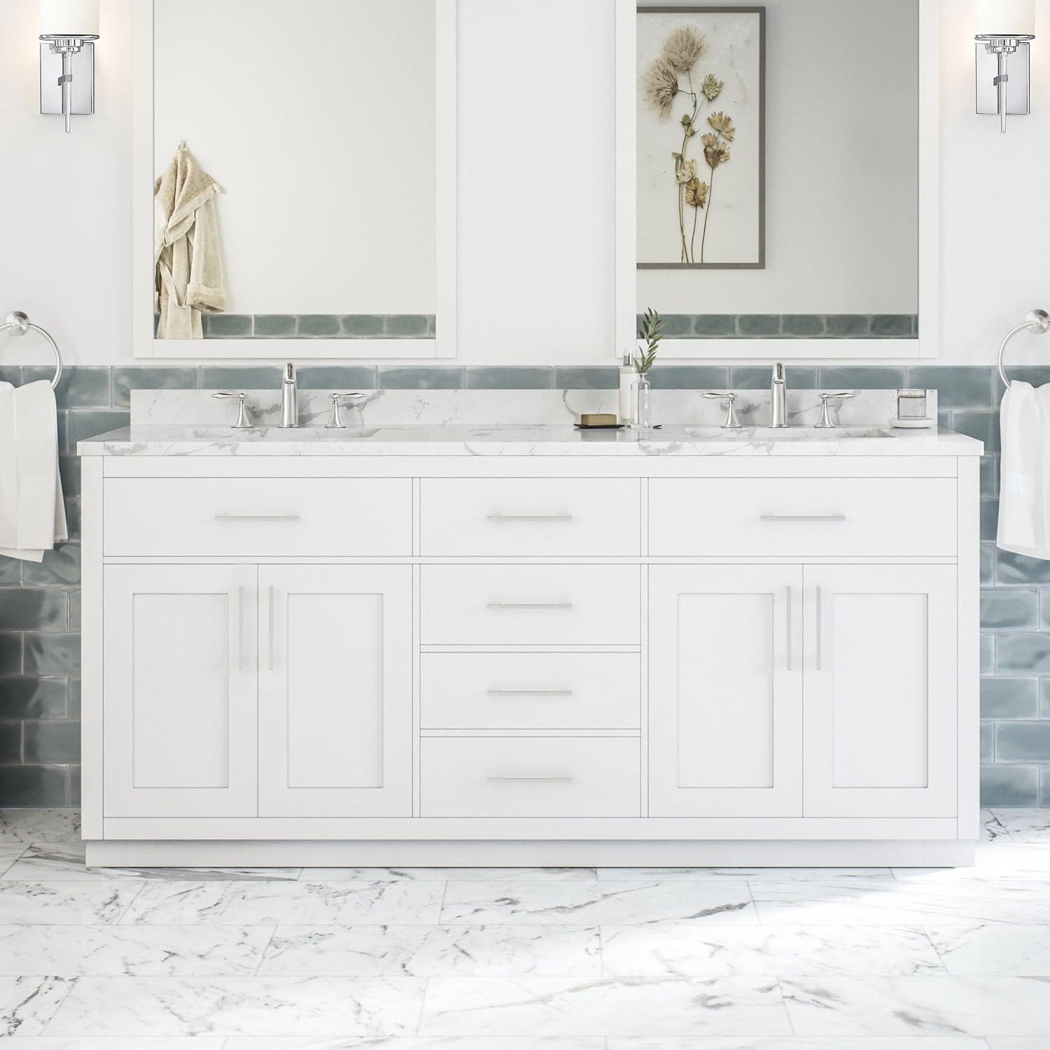 OVE Decors Athea 72 in. W Bath Vanity with Premium Countertop and Power Bar
