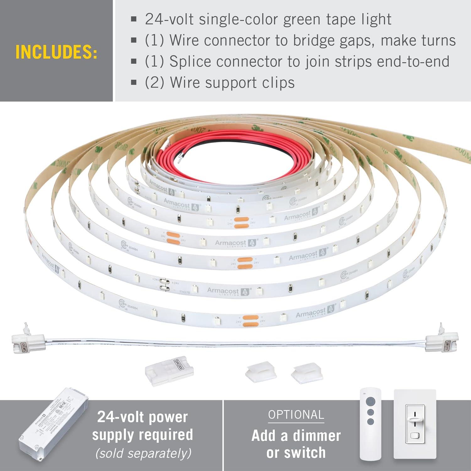 RibbonFlex Pro 24-Volt Green LED Strip Light Tape 30 LED/m 16 ft. (5m)