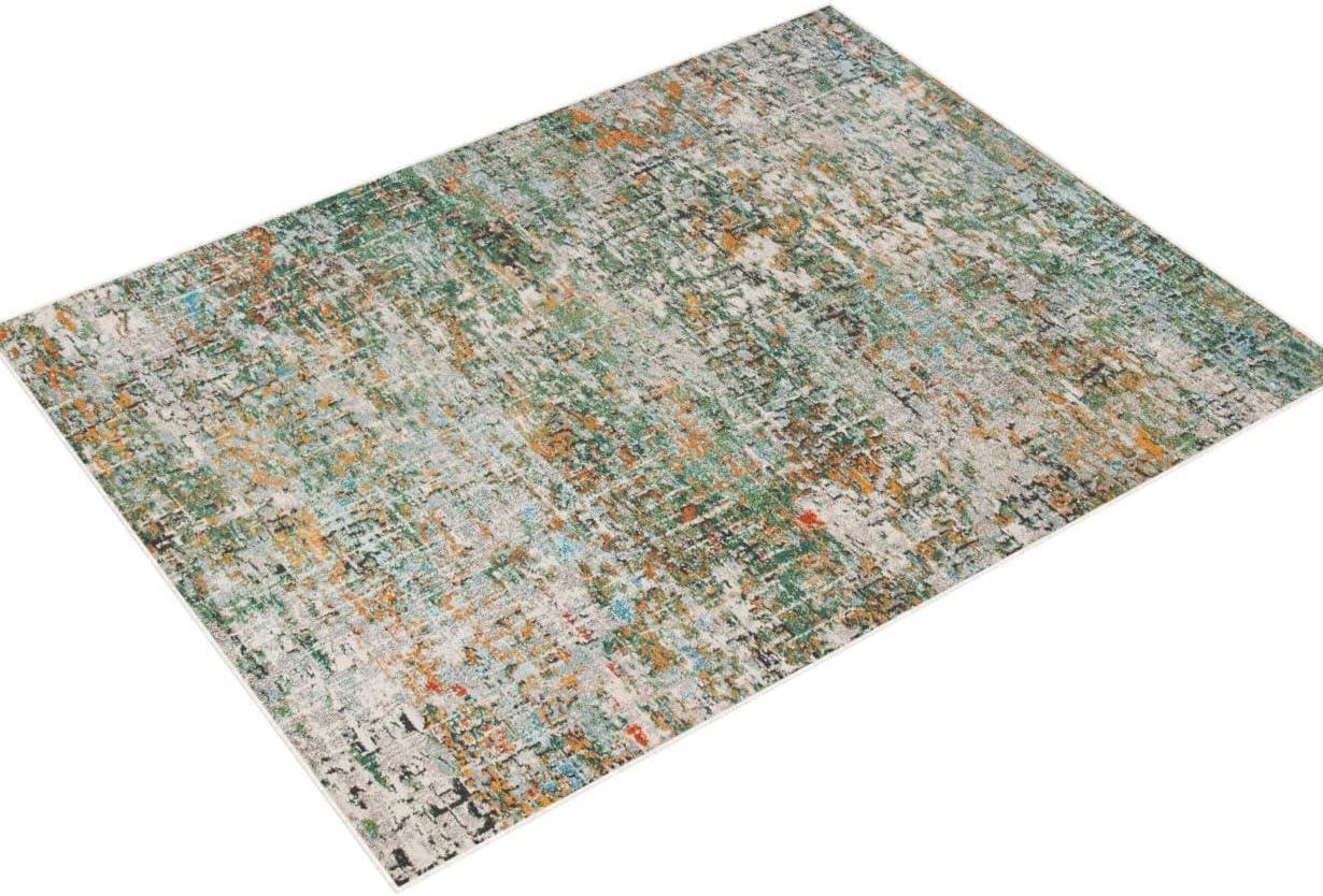 SAFAVIEH Madison Kebo Abstract Area Rug, Green/Turquoise, 10' x 14'