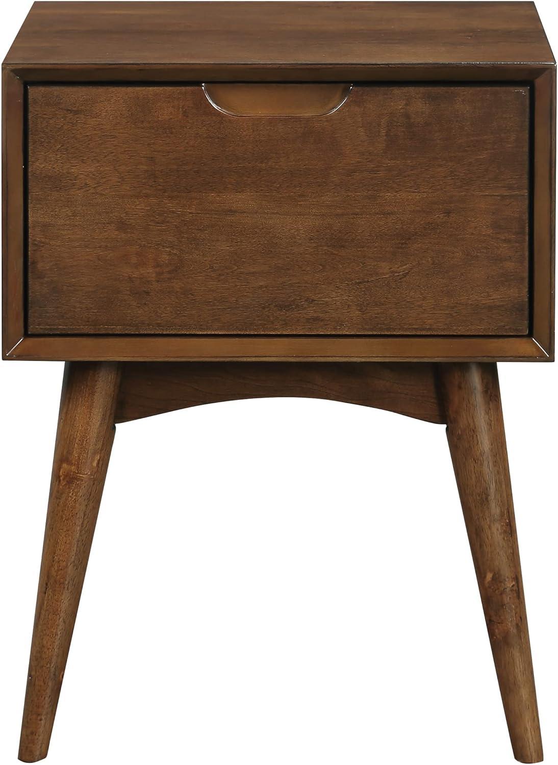 Copenhagen Wood Accent Table with Drawer in Walnut Finish