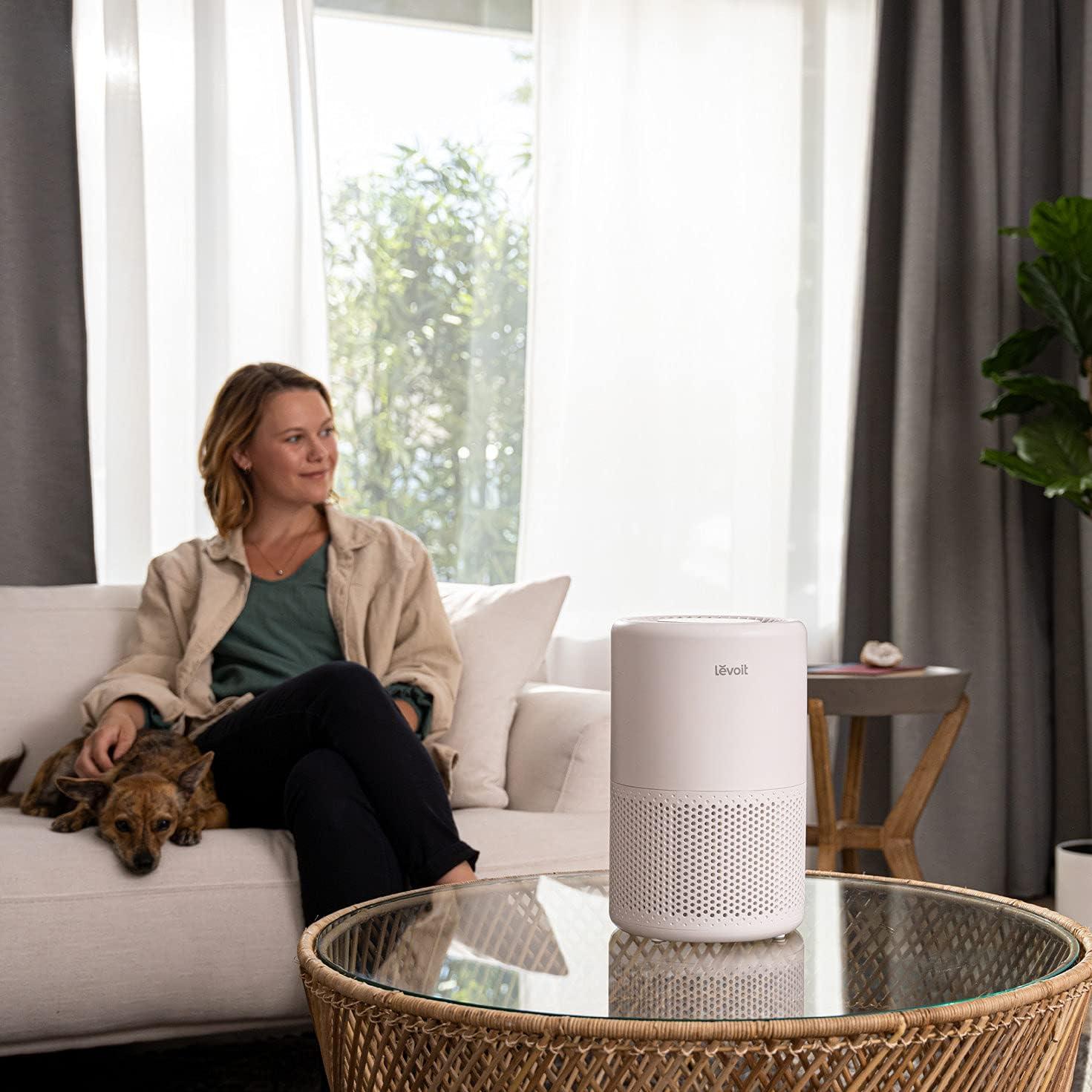 White Smart WiFi HEPA Air Purifier with Alexa Control