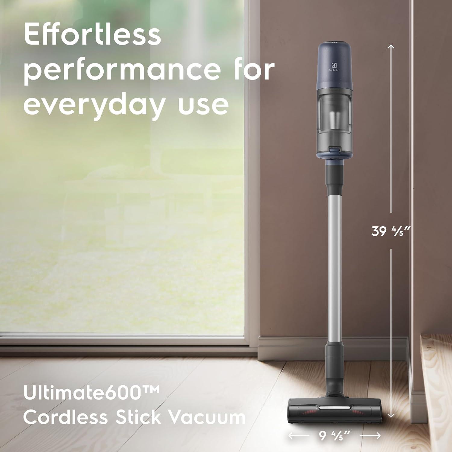 Electrolux EHVS65S1AD Electrolux Ultimate600 Complete Home Lightweight Cordless Stick Vacuum, Motorized Nozzles, 5-Step Filtration, LED Smart Display, For Floors, Upholstery, Mattresses