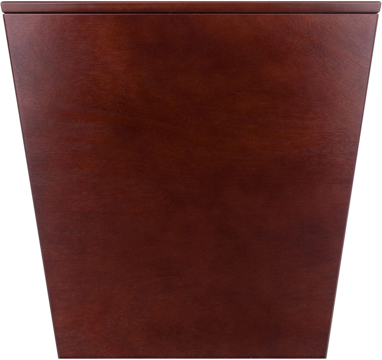 Transitional Walnut Wood Storage Cube End Table 18.5"