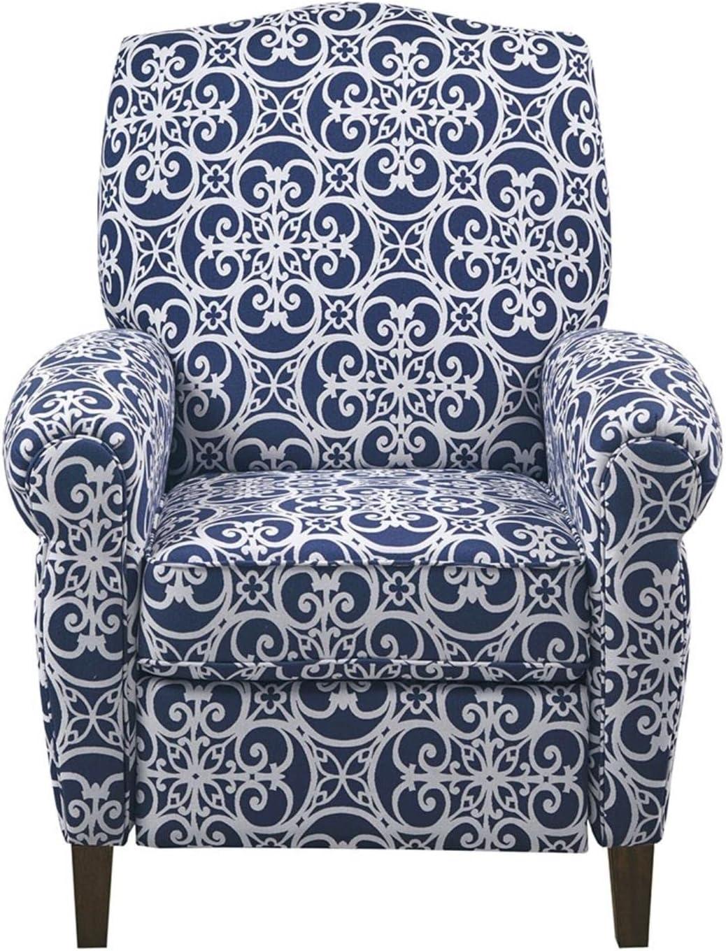 Madison Park Kirby Push Back Recliner with Navy Multi Finish MP103-1051