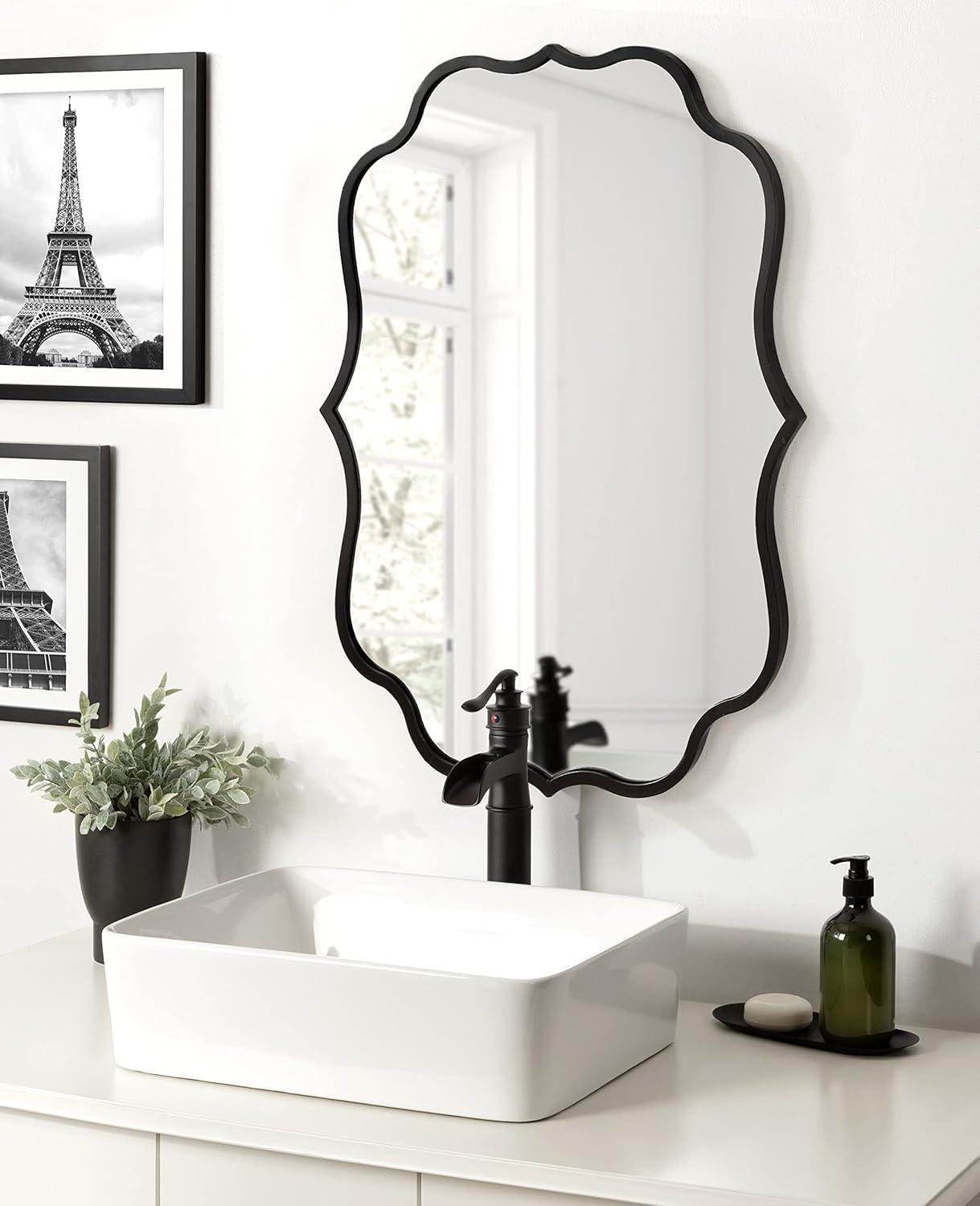 24" x 30" Higby Framed Wall Mirror Black - Kate & Laurel All Things Decor: Modern Style, No Assembly, Includes Mount Hardware