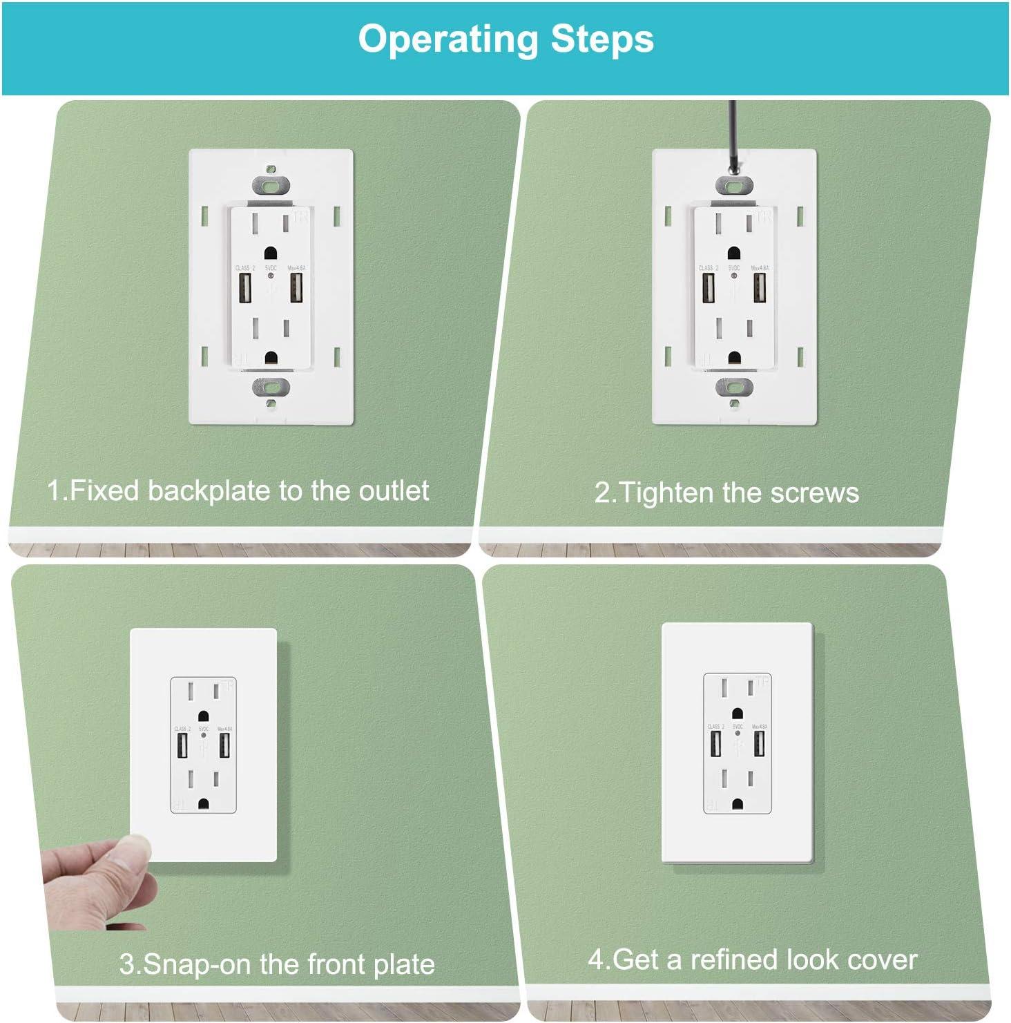 ENERLITES Screwless Decorator Wall Plate, Child Safe Outlet Covers, Size 1-Gang, Unbreakable Polycarbonate Thermoplastic, SI8831-W, Glossy, White, 20 Count