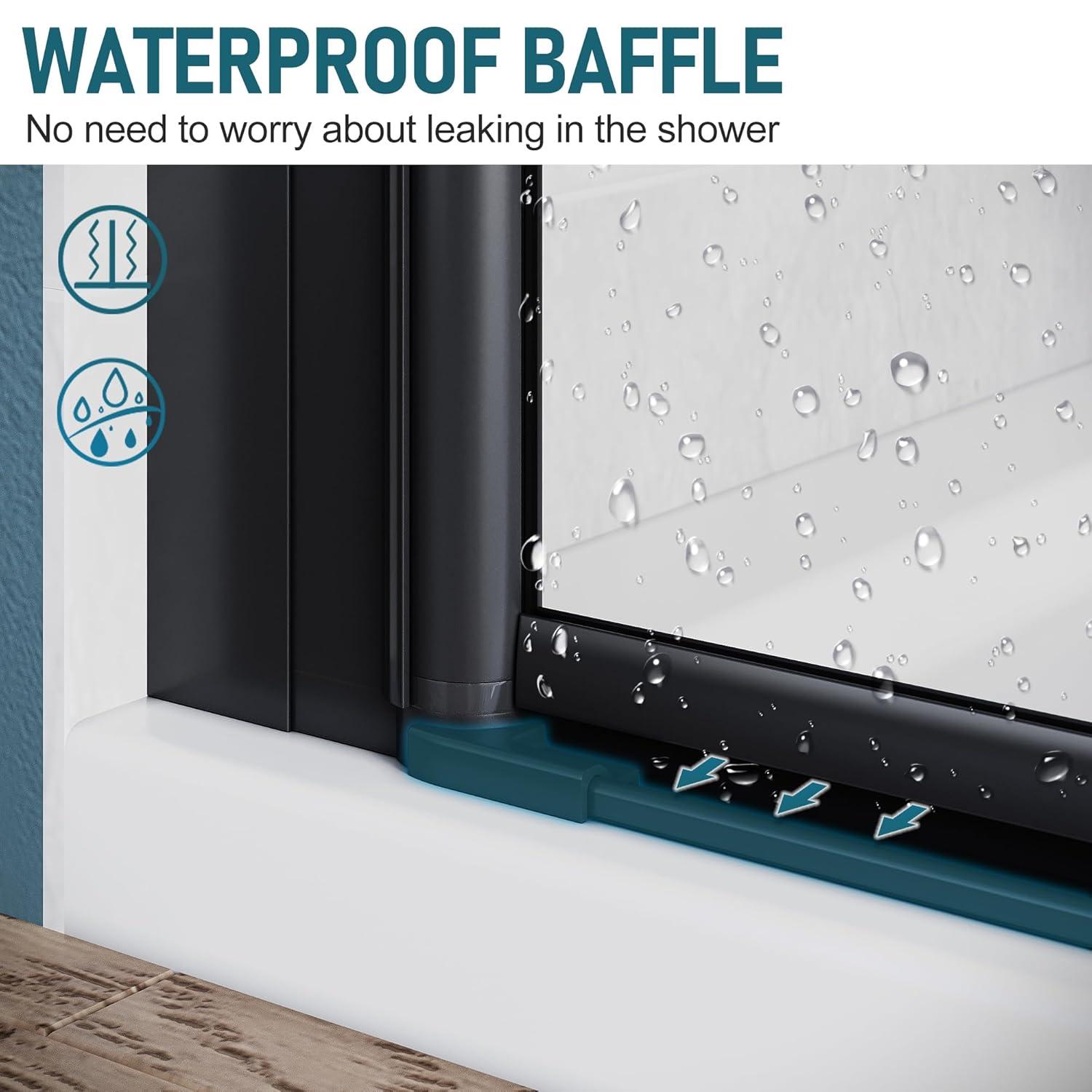 Sarlai 30 - 31 3/8" W x 72" H BiFold Frameless Glass Shower Door with Clear Tempered Glass S-SD3072BF-CH