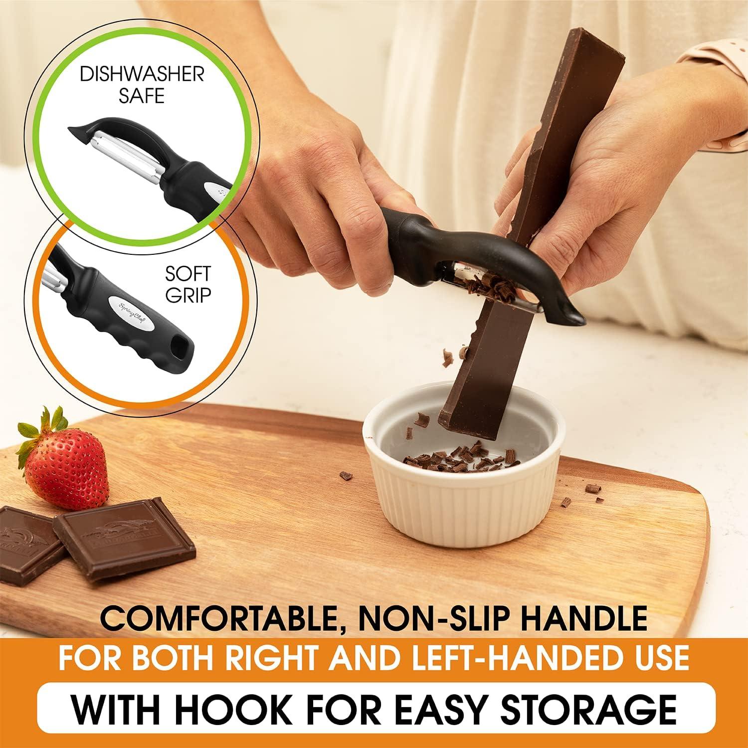 Ergonomic Black Rubber Handle Stainless Steel Vegetable Peeler