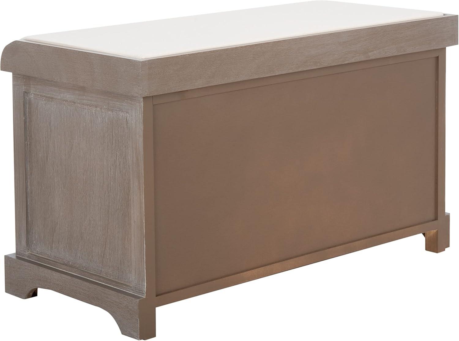 Freddy Wicker Storage Bench - AMH5736 - White Wash - Safavieh
