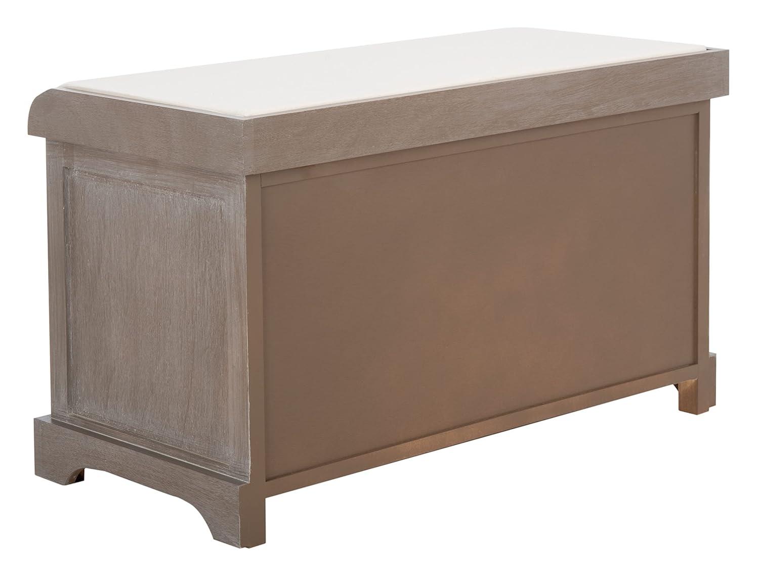 Freddy Wicker Storage Bench - AMH5736 - White Wash - Safavieh