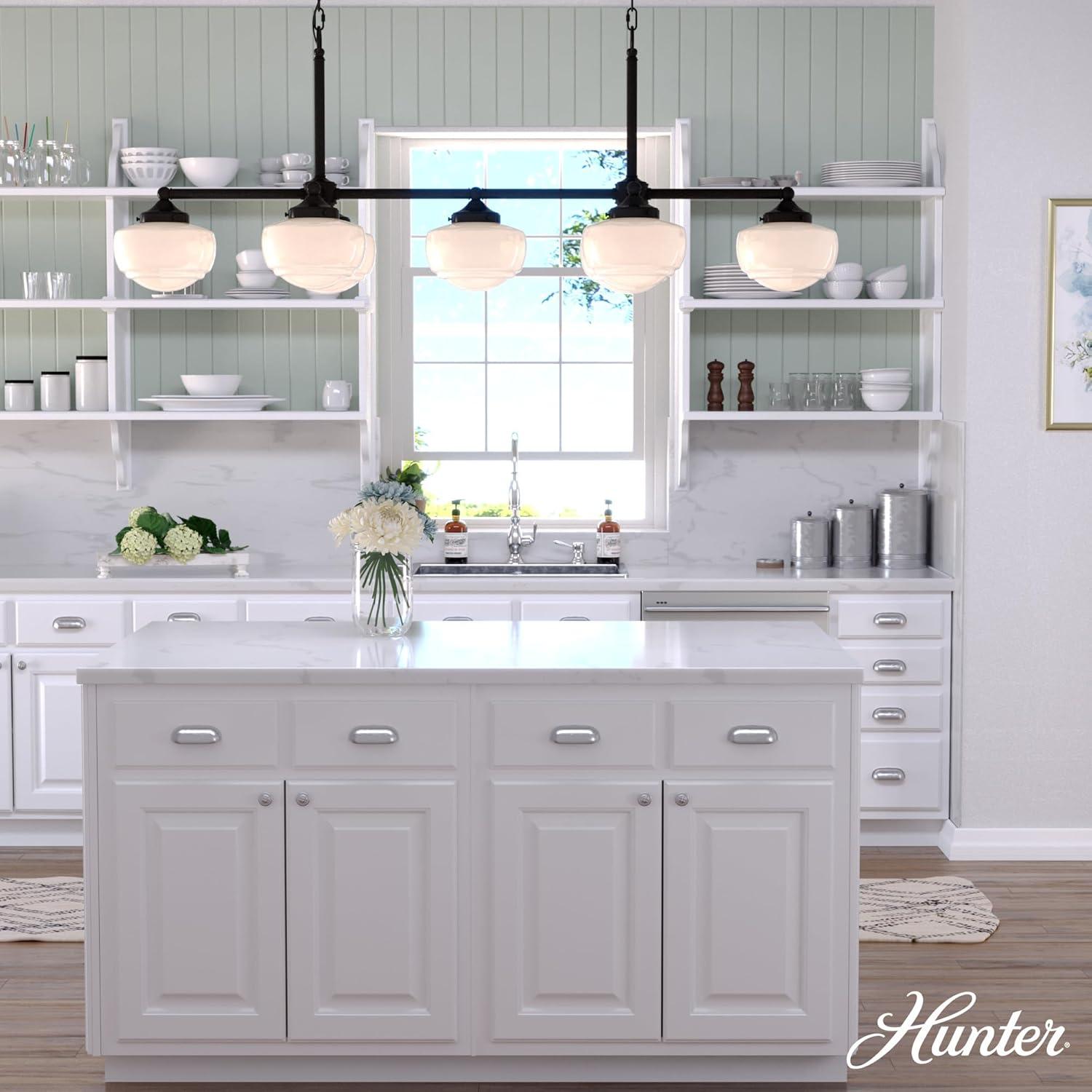 Hunter Saddle Creek 7 Light Linear Chandelier Ceiling Light Fixture