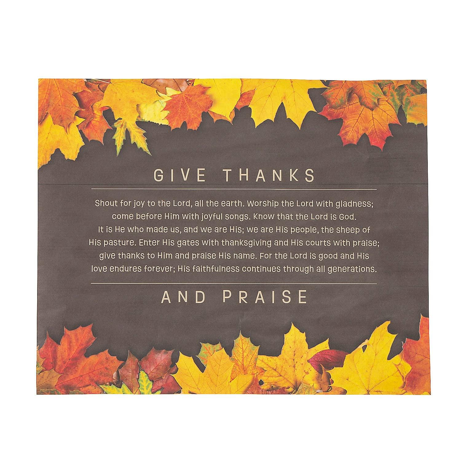 Fun Express Thanksgiving Prayer Paper Placemats - 25 Pieces