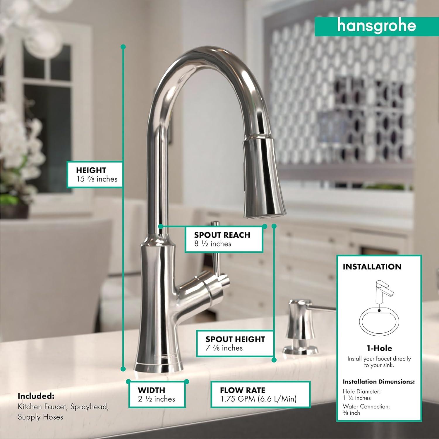 Joleena Pull Down Single Handle Kitchen Faucet