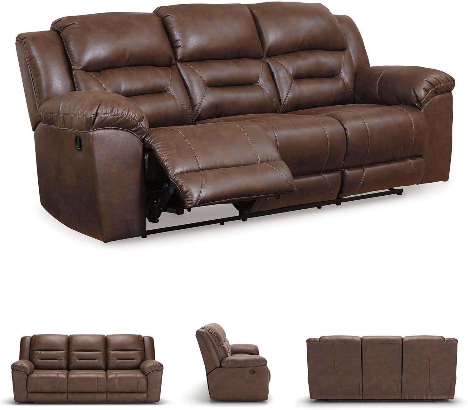 Signature Design by Ashley Stoneland Reclining Sofa in Chocolate