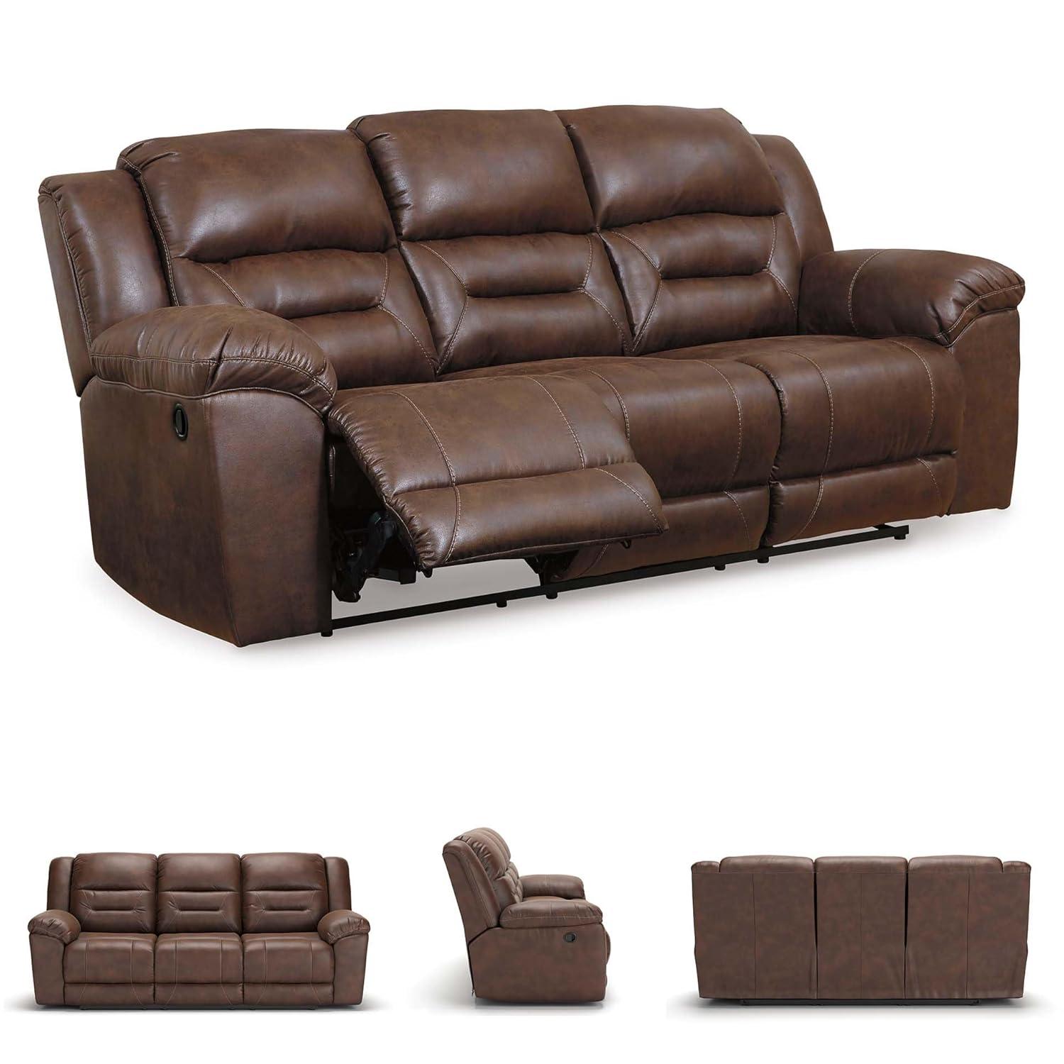 Signature Design by Ashley Stoneland Reclining Sofa in Chocolate