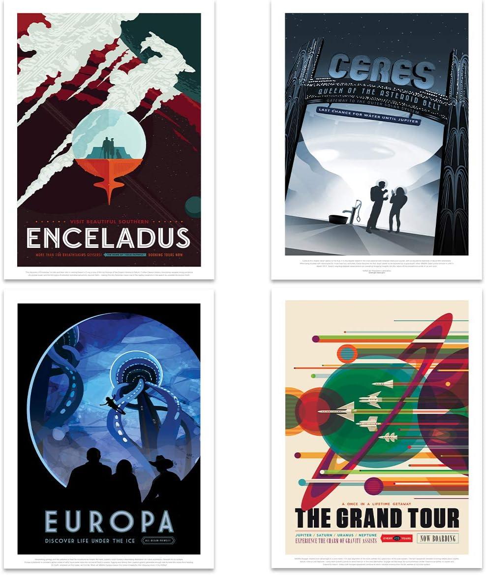 Pack of 17 NASA Space Posters Grand Tour Travel Exploration Exoplanet Art Print Poster Home Decor