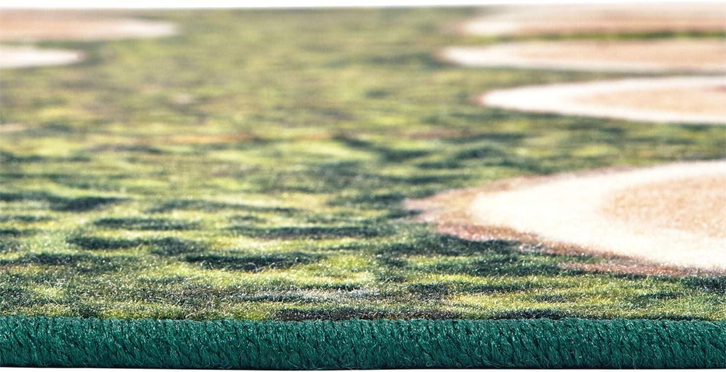 Carpets for Kids Pixel Perfect™ Alphabet Wood Stumps in Grass Tufted Brown/Green Area Rug