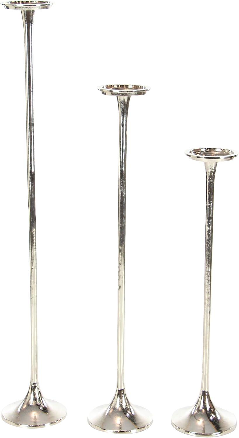 Set of 3 Metallic Aluminum Candle Holders - Olivia & May