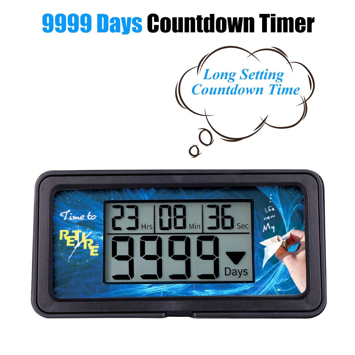 AIMILAR Digital Countdown Timer - 9999 Days Countdown with Backlight for Retirement, Wedding, Vacation, Christmas, New Baby, Classroom, Lab, Kitchen, Cooking